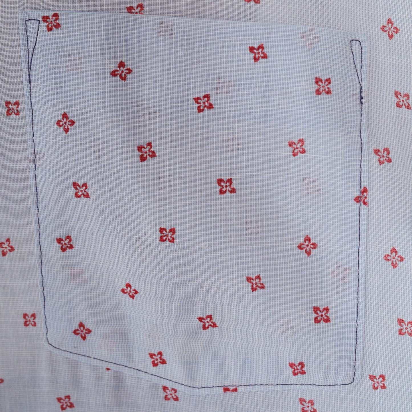 70s Van Heusen Floral Button-Up Shirt Baby Blue Flower Print Men's XXL