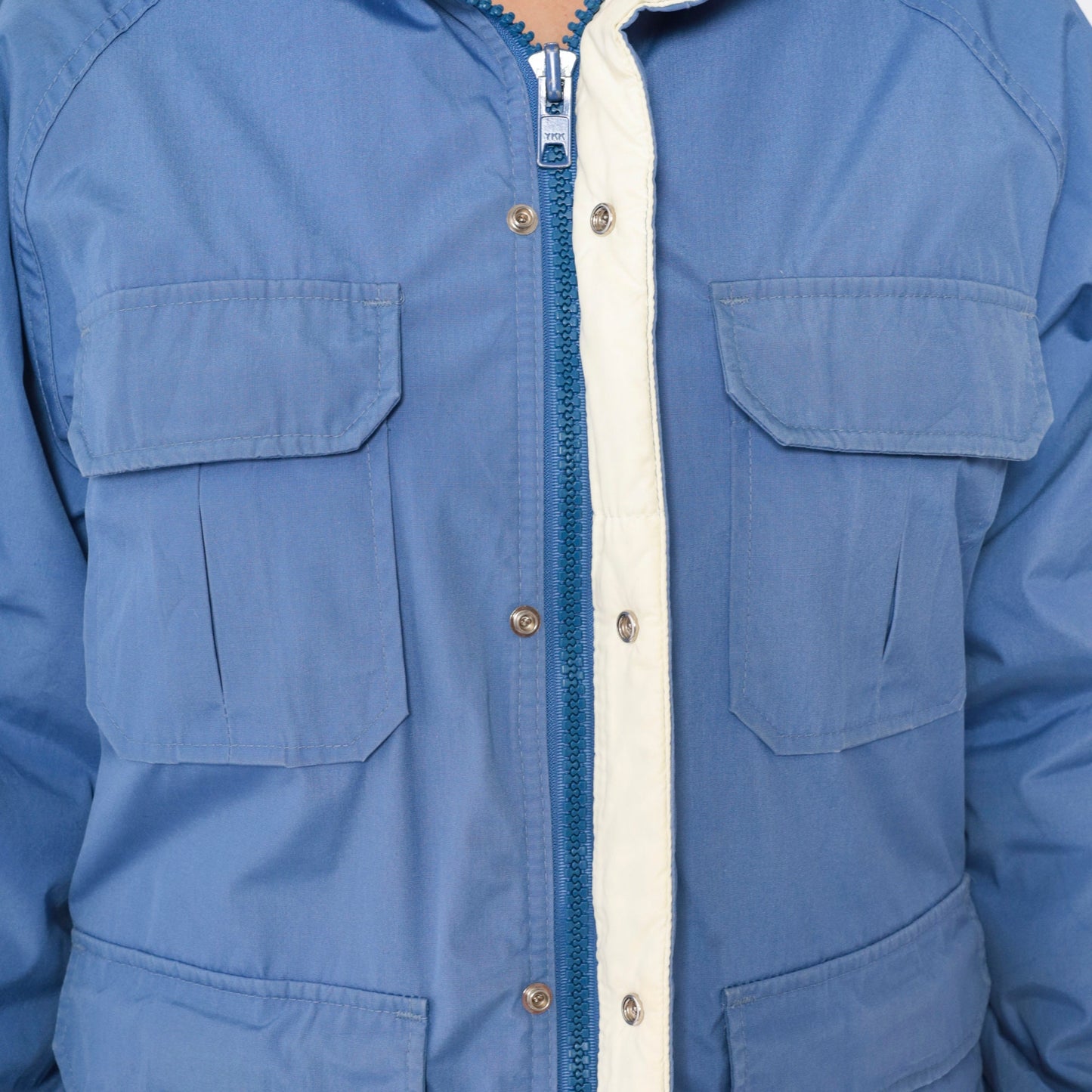 90s Woolrich Blue Hooded Windbreaker Jacket Cargo Pockets Large L