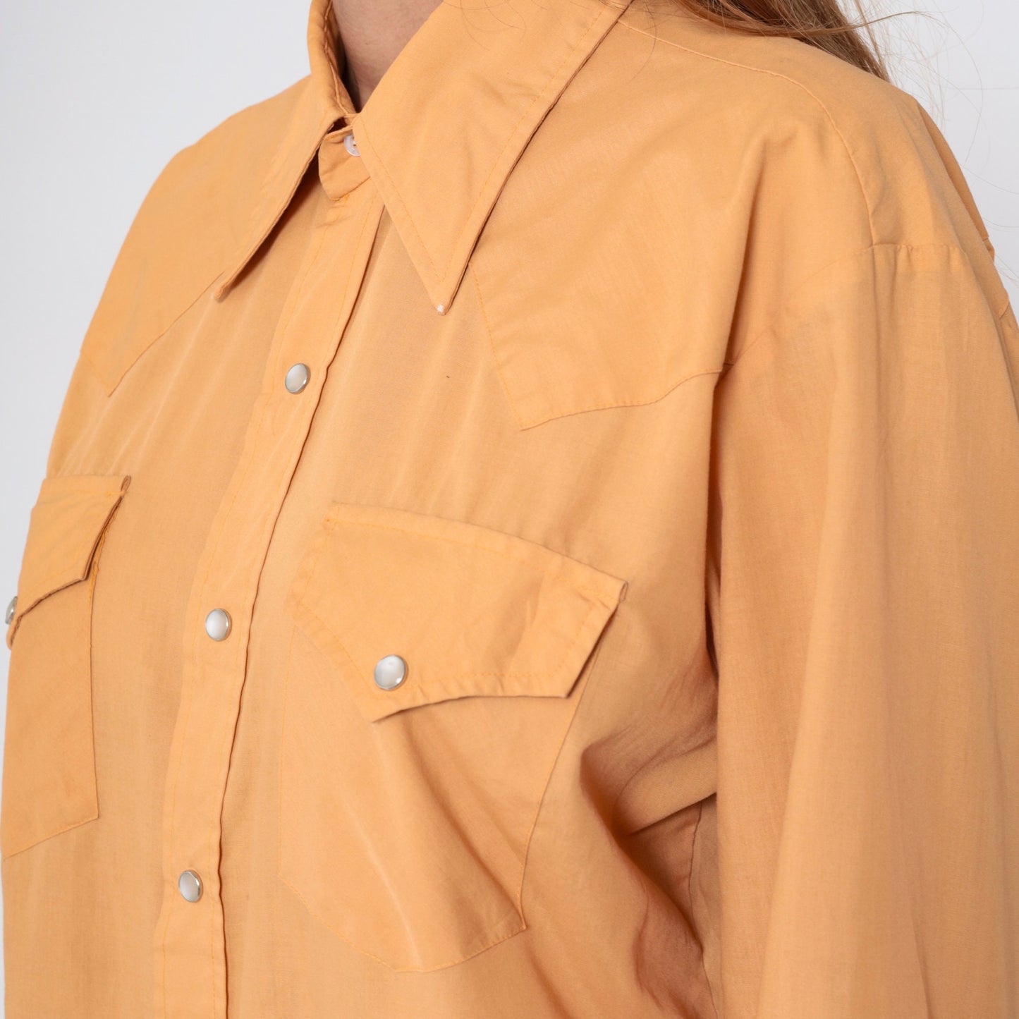 80s Ely Plains Western Shirt Tan Pearl Snap Long Sleeve Extra Extra Large XXL