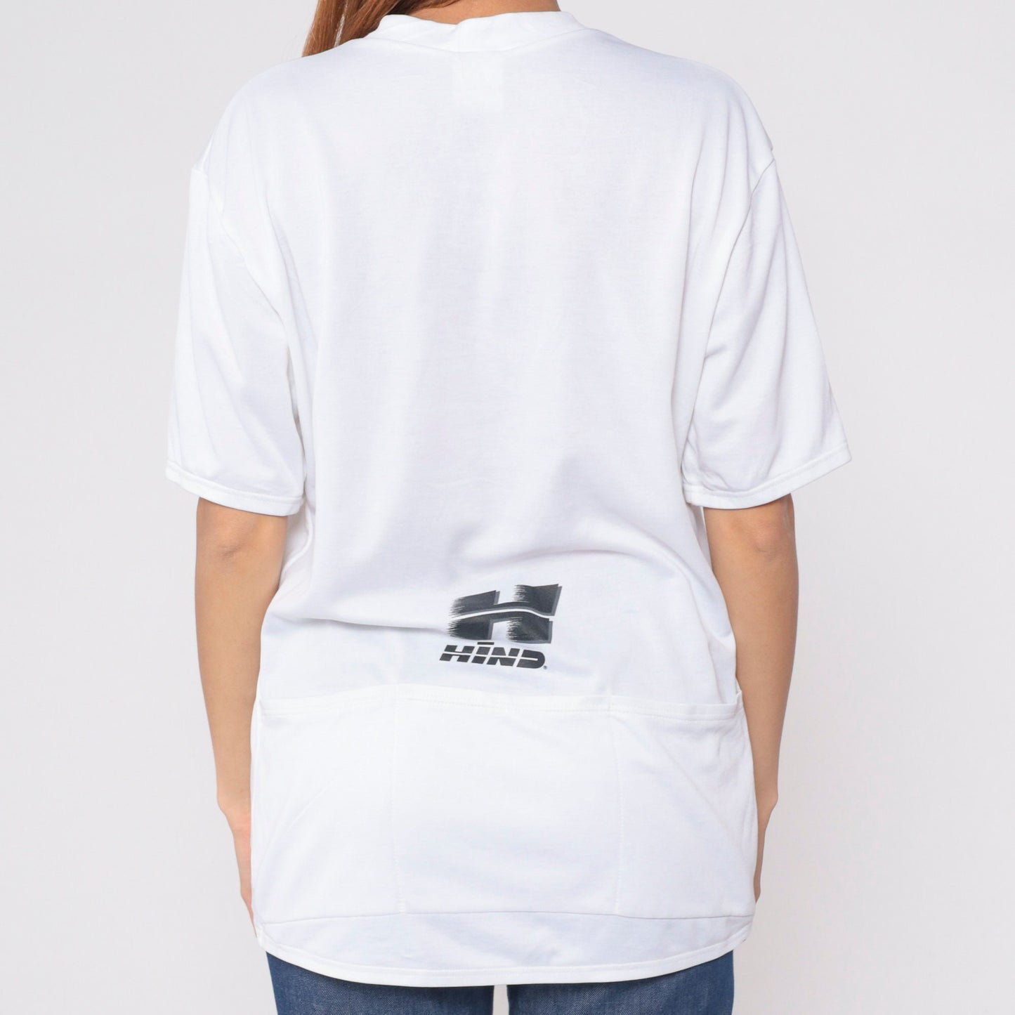 90s Hind Cycling Jersey White Quarter Zip Bike Shirt Large XL