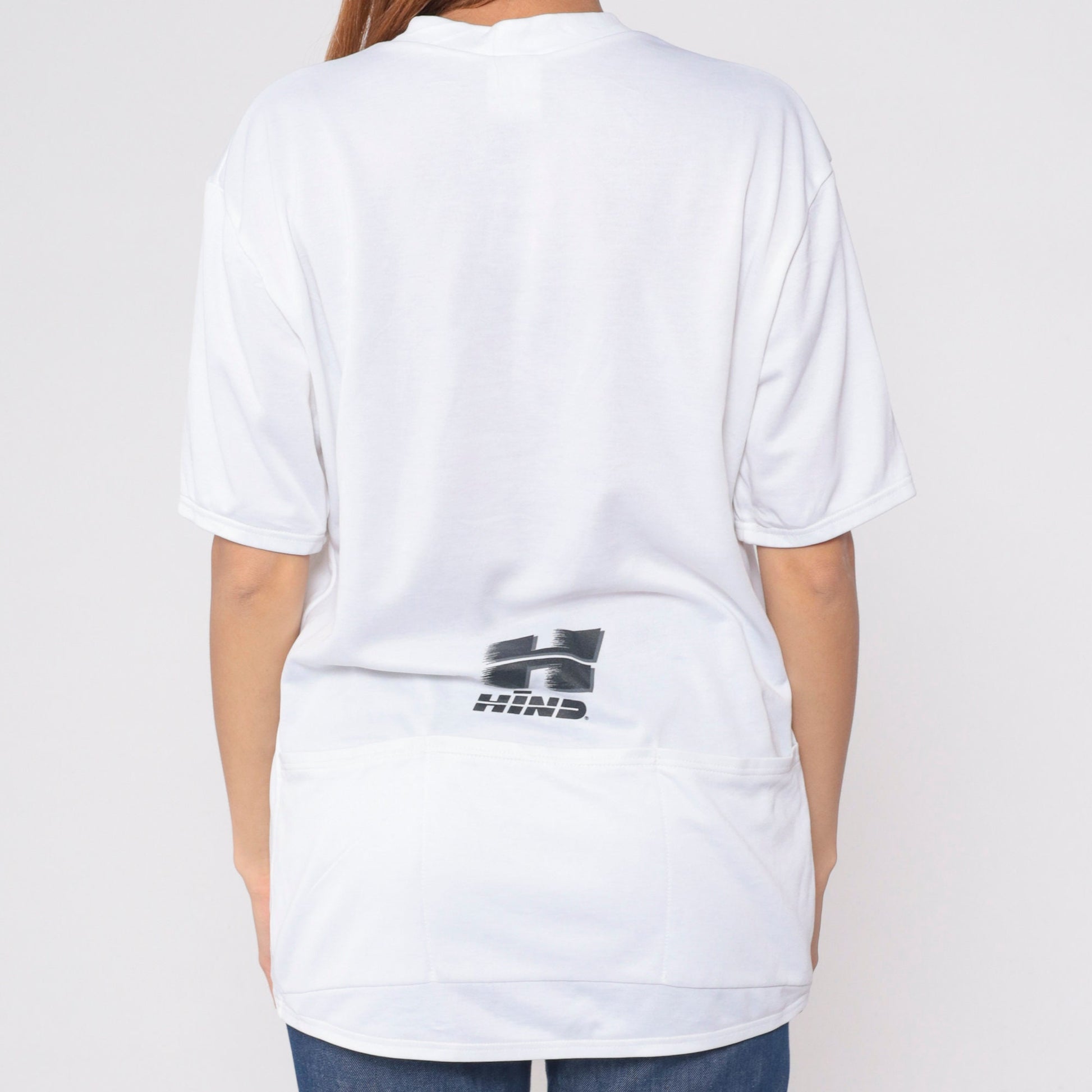 90s Hind Cycling Jersey White Quarter Zip Bike Shirt Large XL