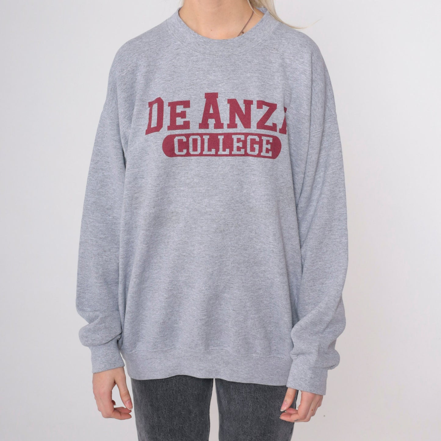90s De Anza College Sweatshirt Cupertino California Grey Crewneck Large L