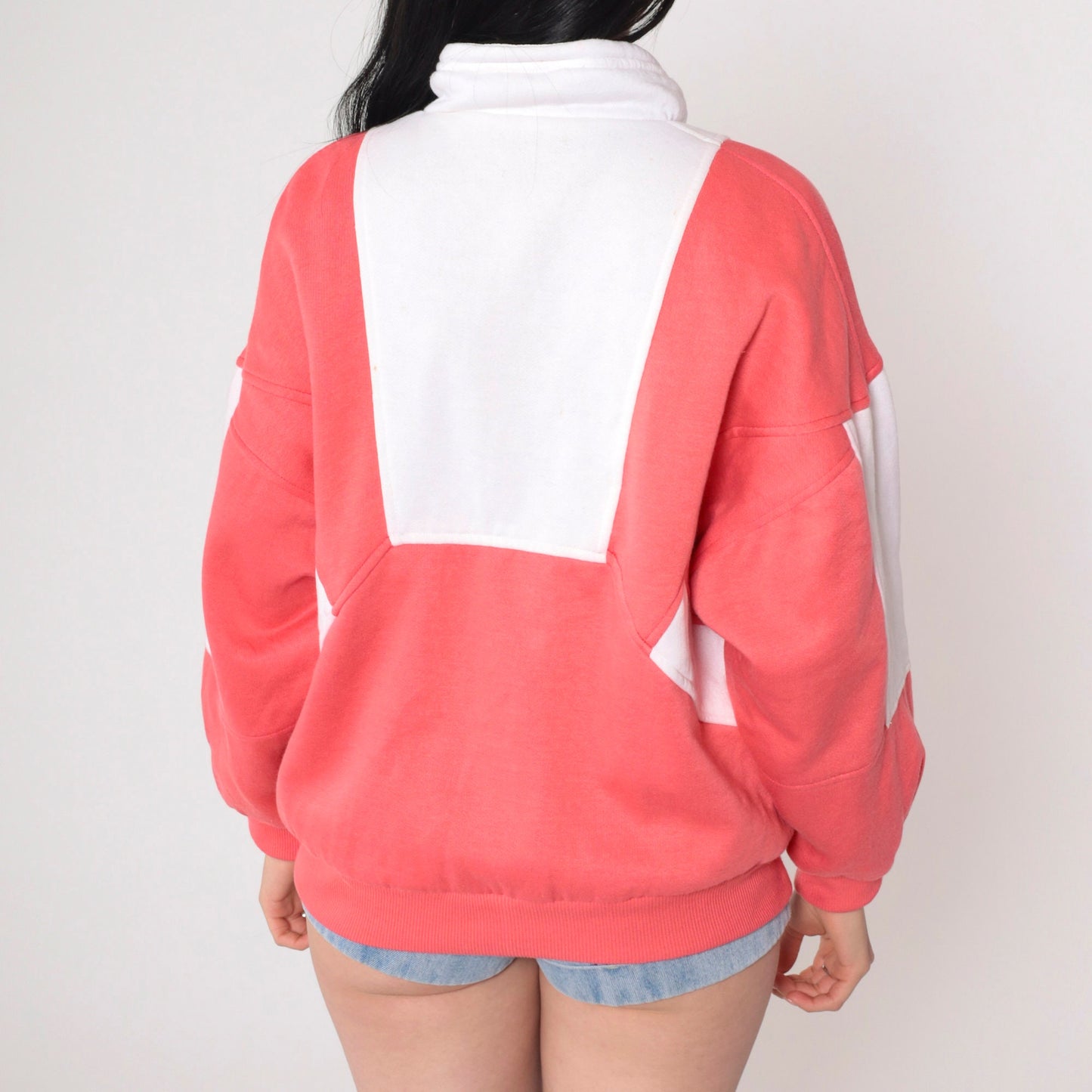 90s Aviat Sportif Reversible Windbreaker Coral Pink White Psychedelic Zip Jacket Small
