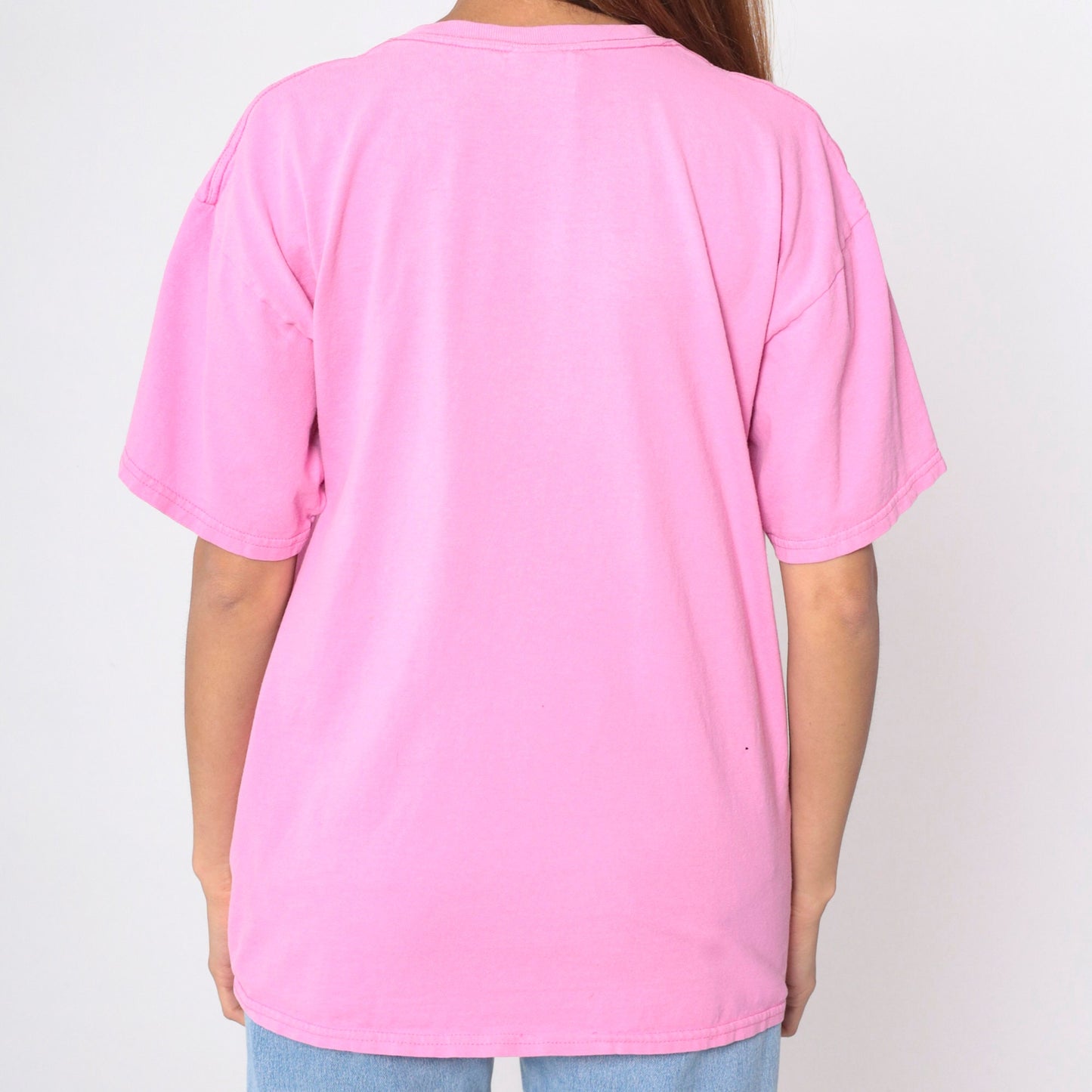 00s Cat Graphic T-Shirt Sarcasm Joke Pink Cotton Tee Large