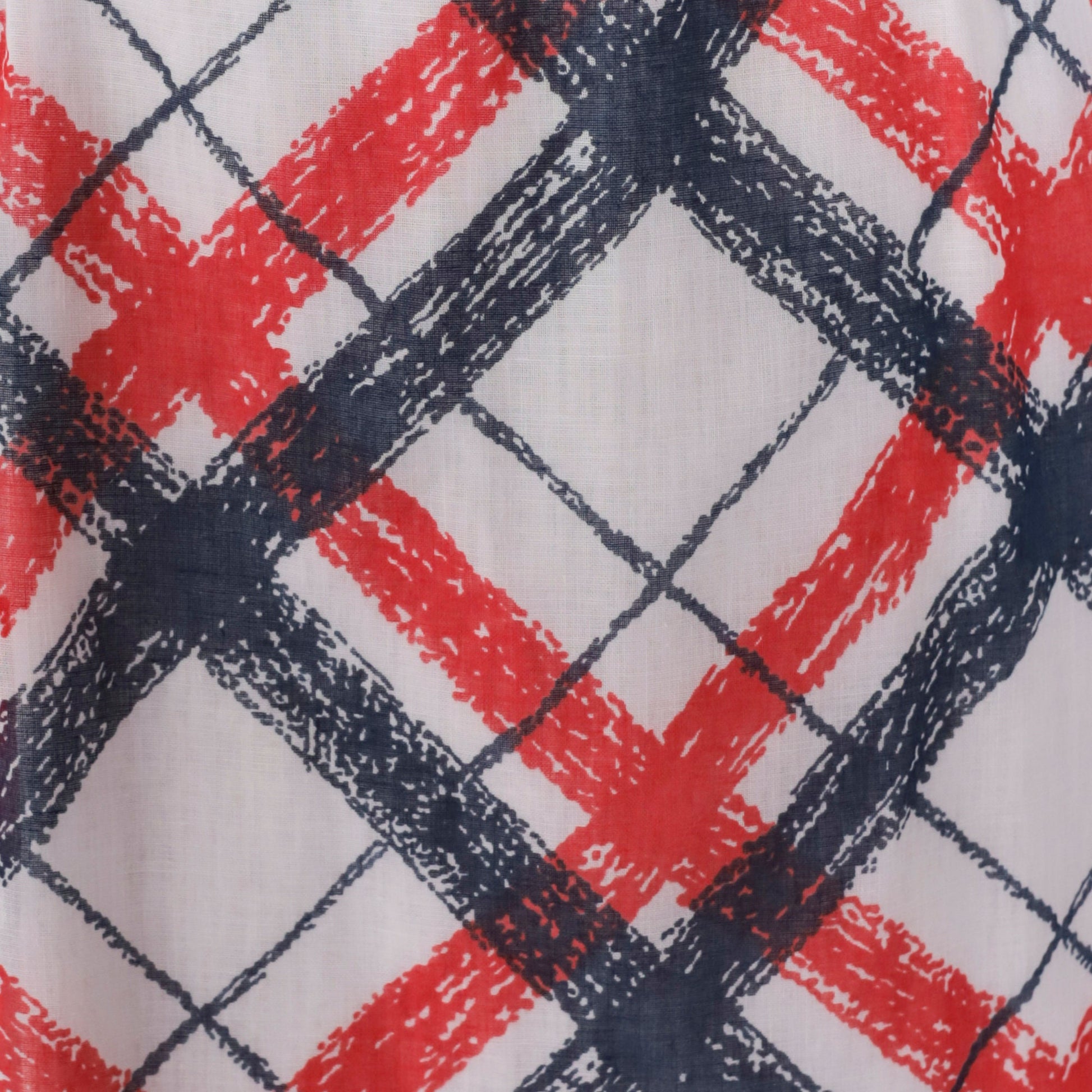 70s Checkered Maxi Dress Puff Sleeve High Waist Dark Blue Red White XXS