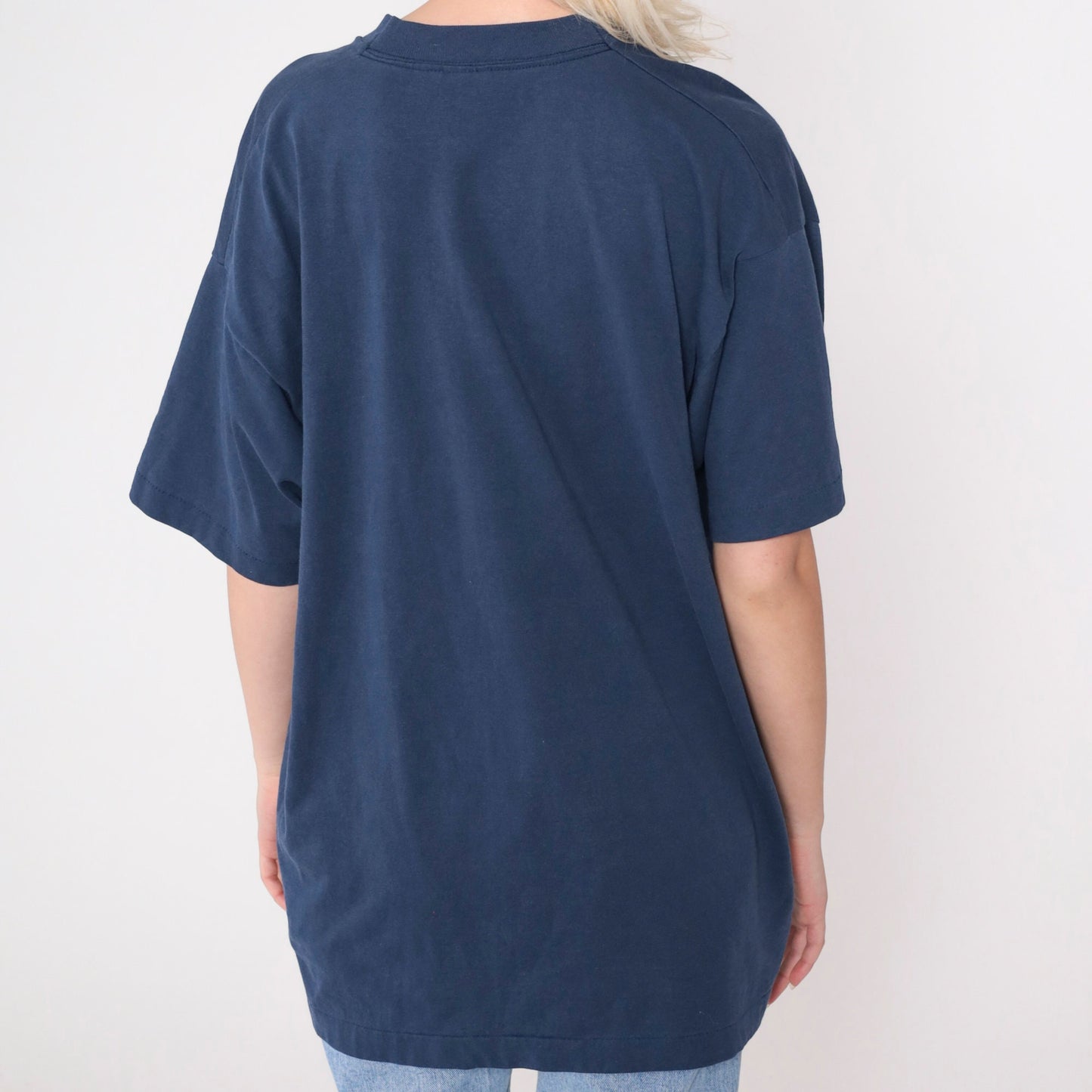 90s Nassau Bahamas Embroidered Graphic Tee Dolphin Palm Navy Extra Large