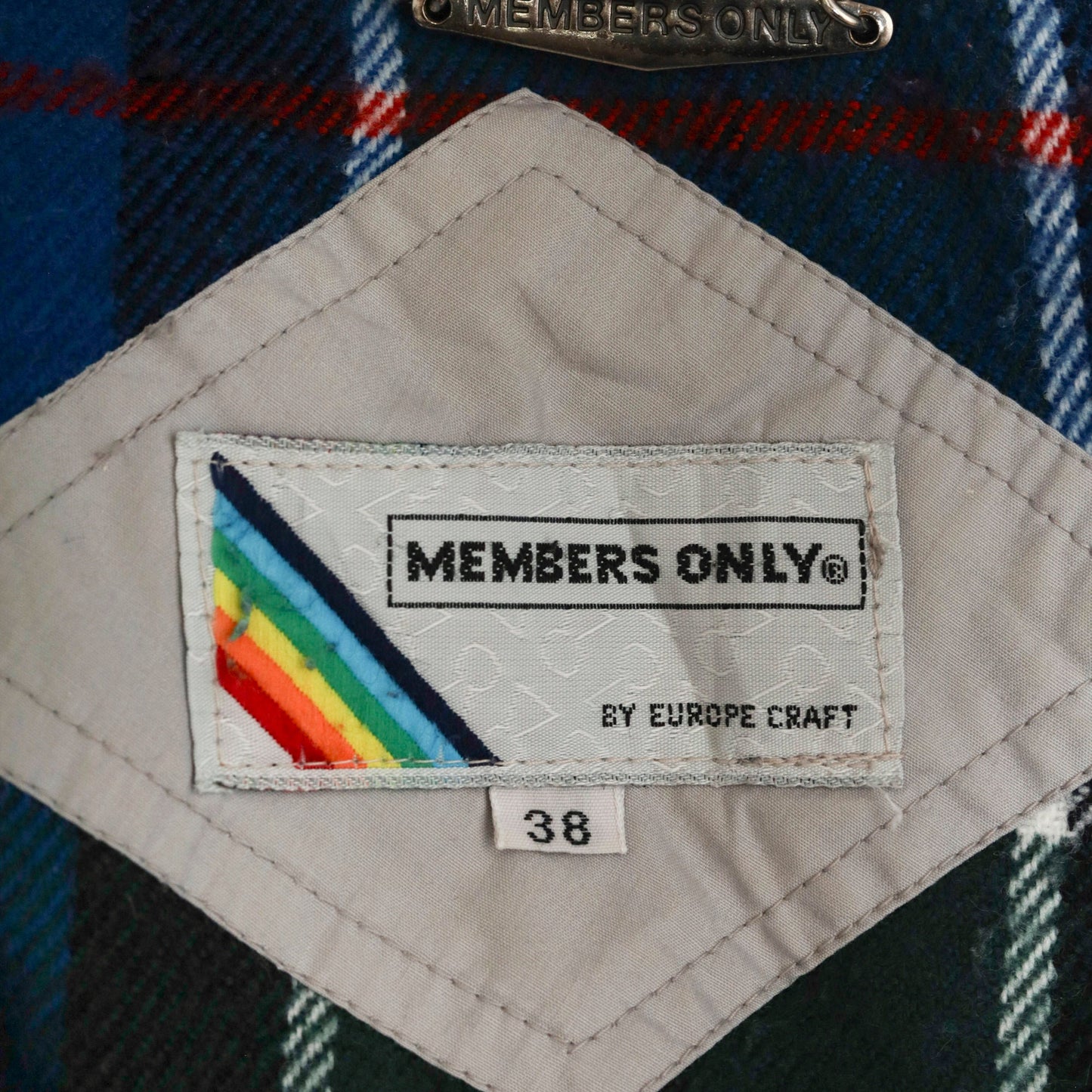 Members Only Down Jacket 80s Grey Hooded Ski Puffer Coat Medium
