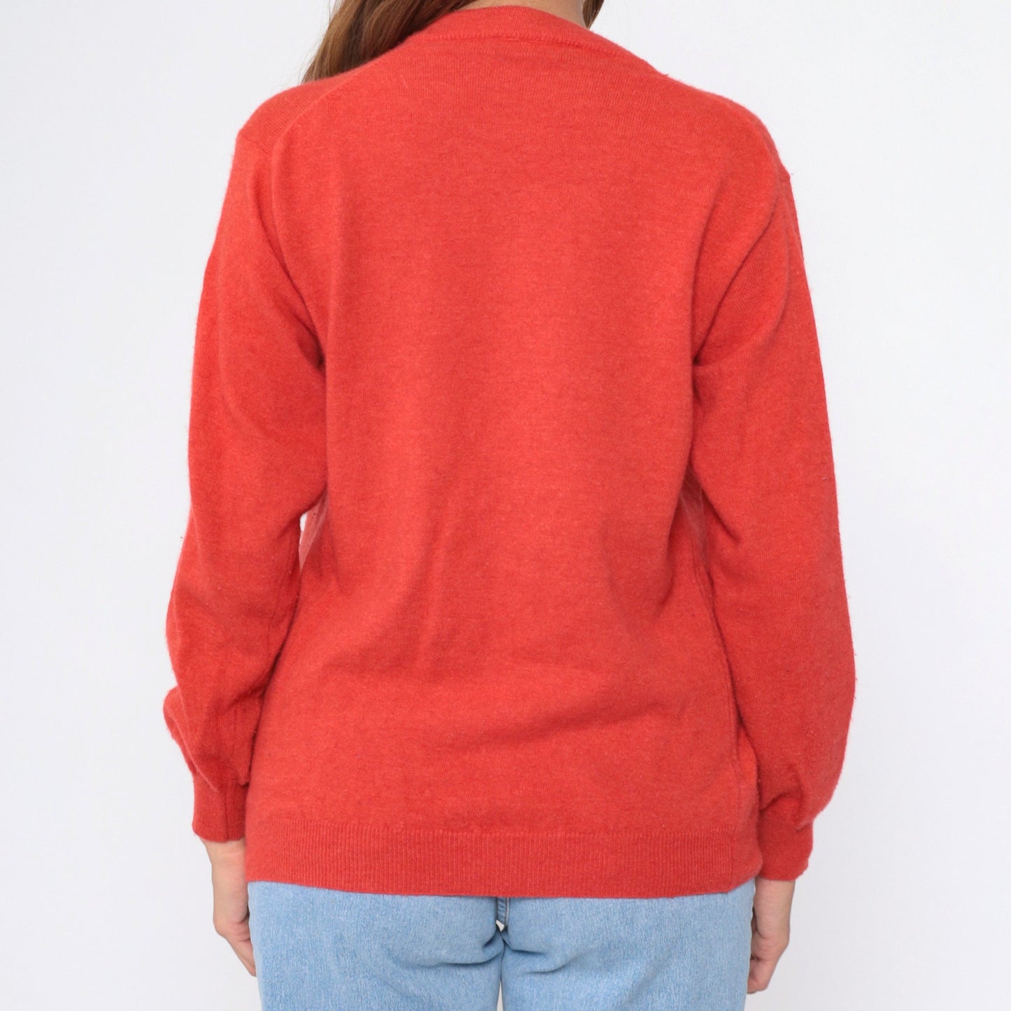 90s Ballybunion Golf Club Merino Wool Angora V-Neck Sweater Red Medium M