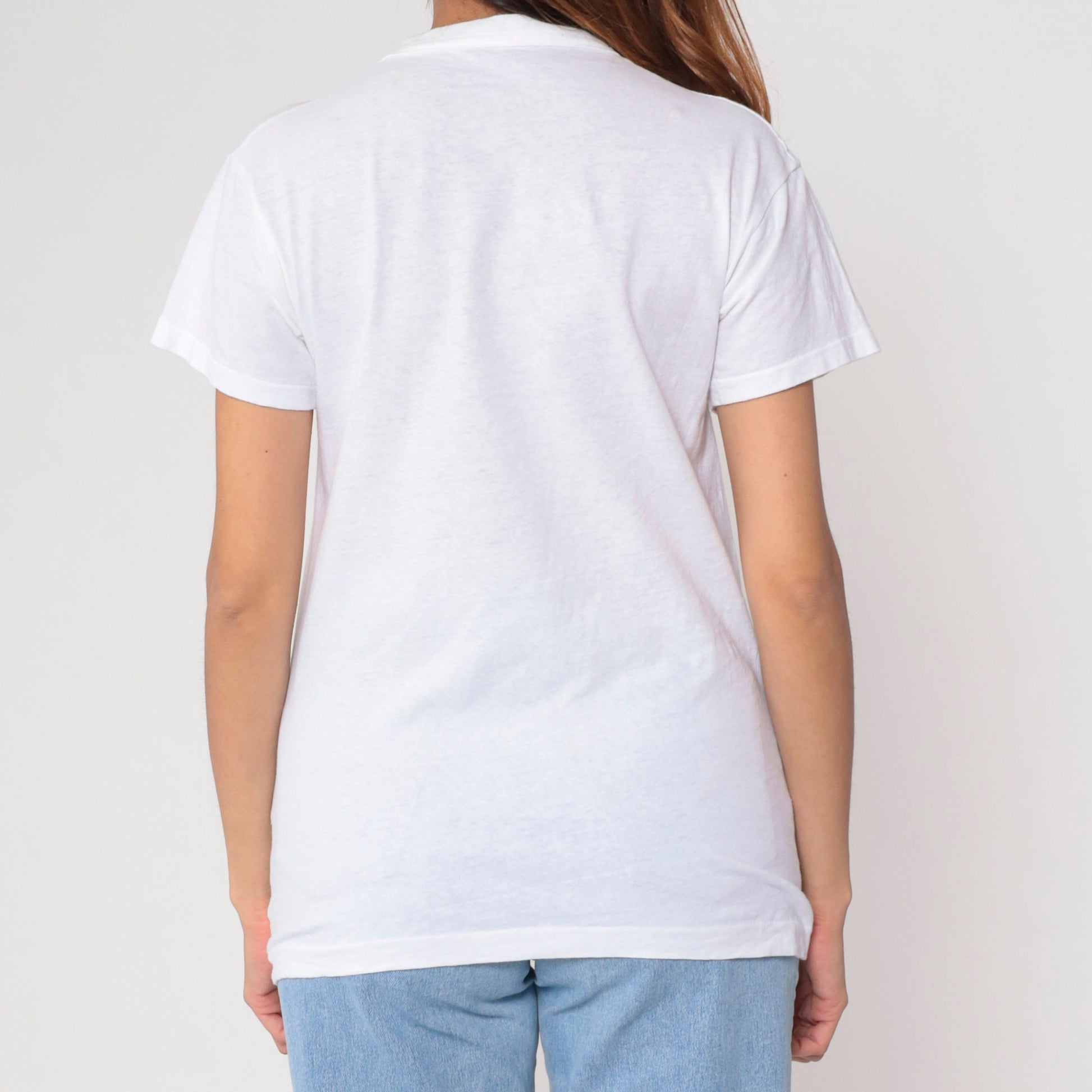 90s Castle Graphic T-Shirt "Would You Like To Come To My House" White Small