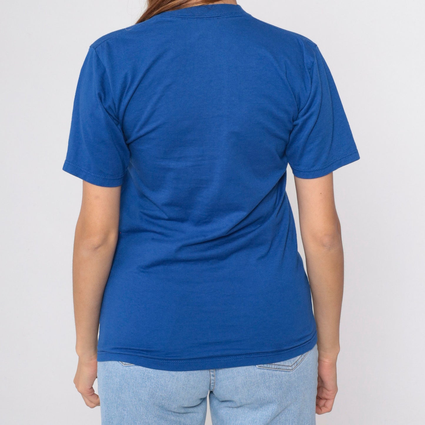 90s Jerzees Royal Blue Crewneck T-Shirt Plain Tee Extra Small XS