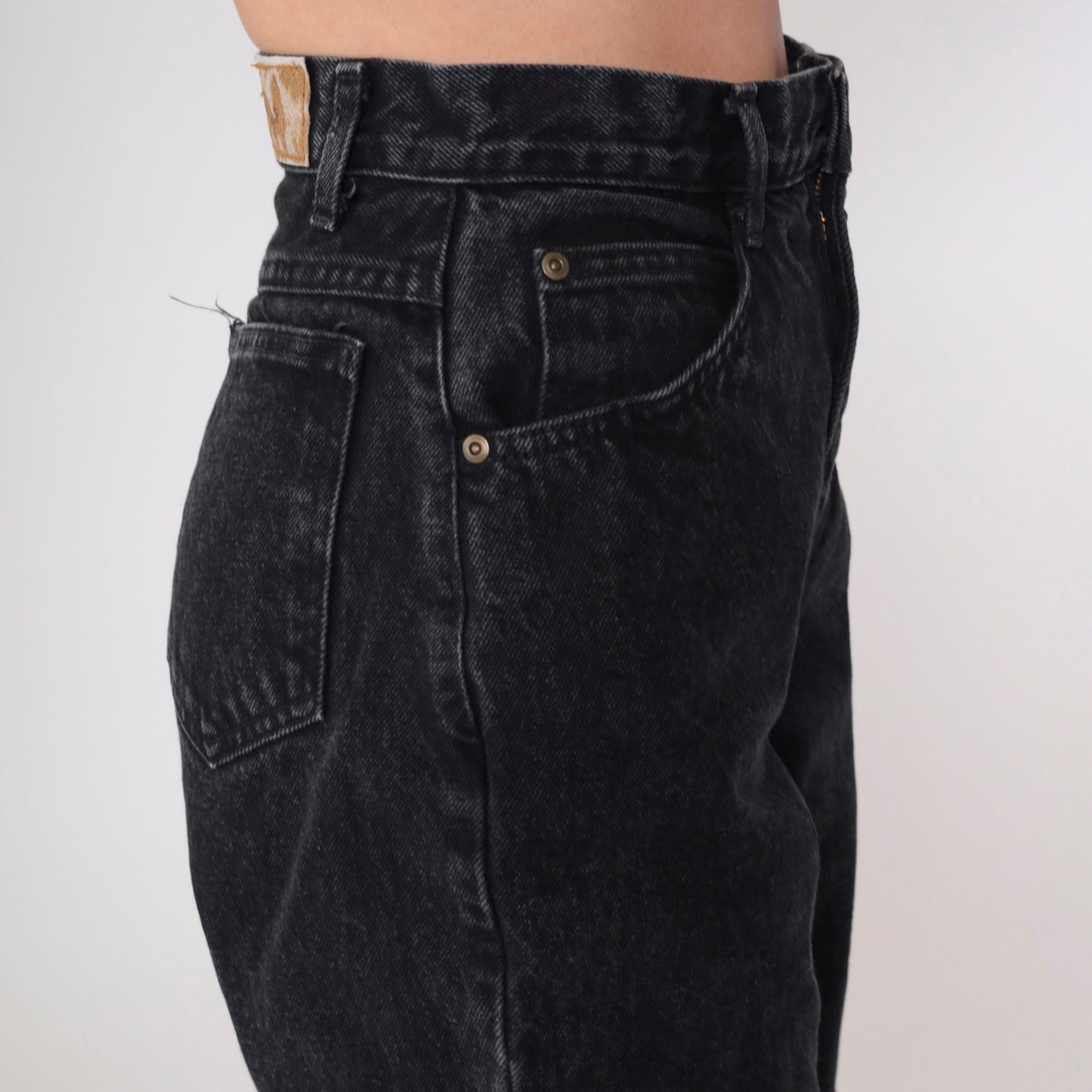 90s Hunt Club Black High-Waisted Tapered Jeans Small 6