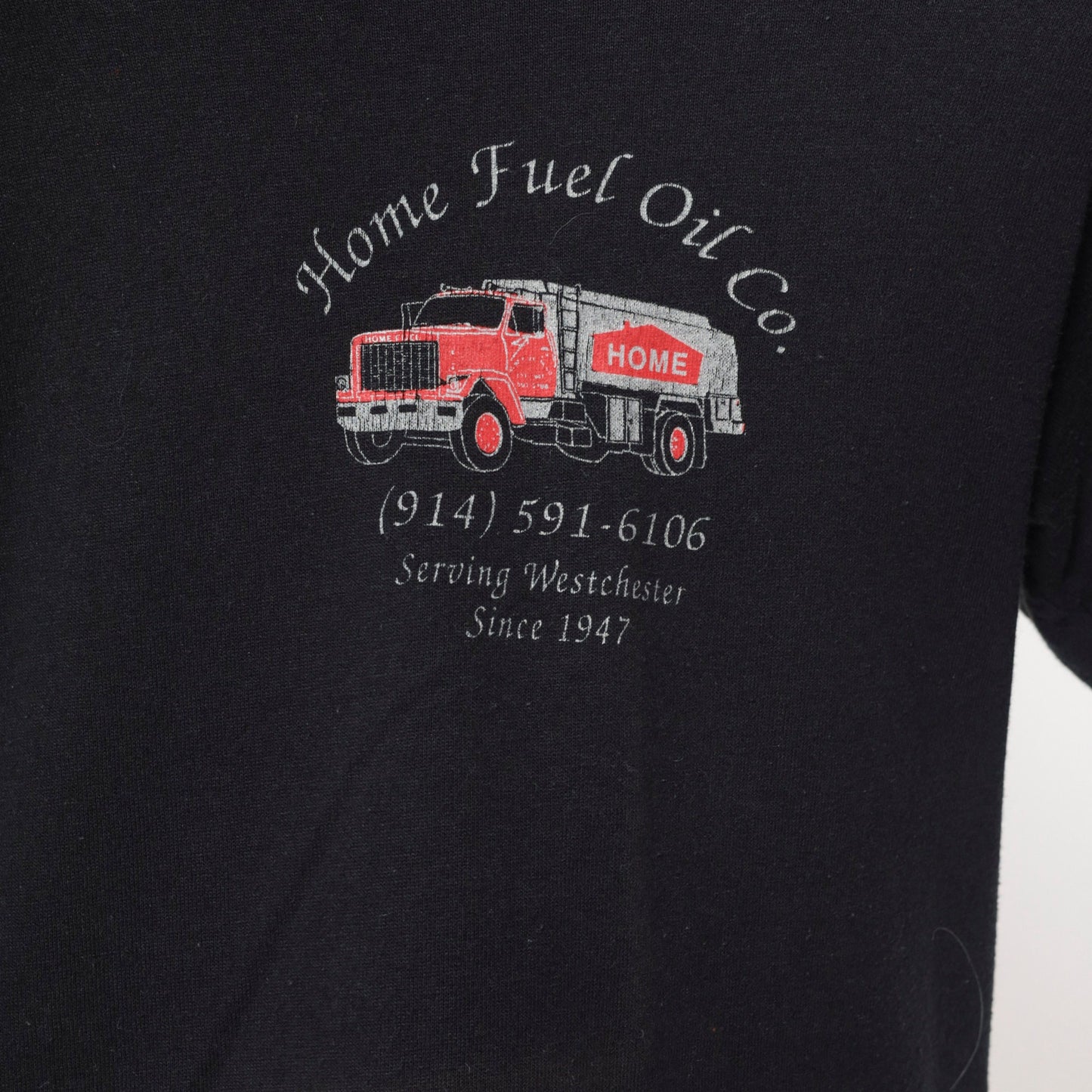 90s Home Fuel Oil Company Graphic T-Shirt Westchester NY Black Large L
