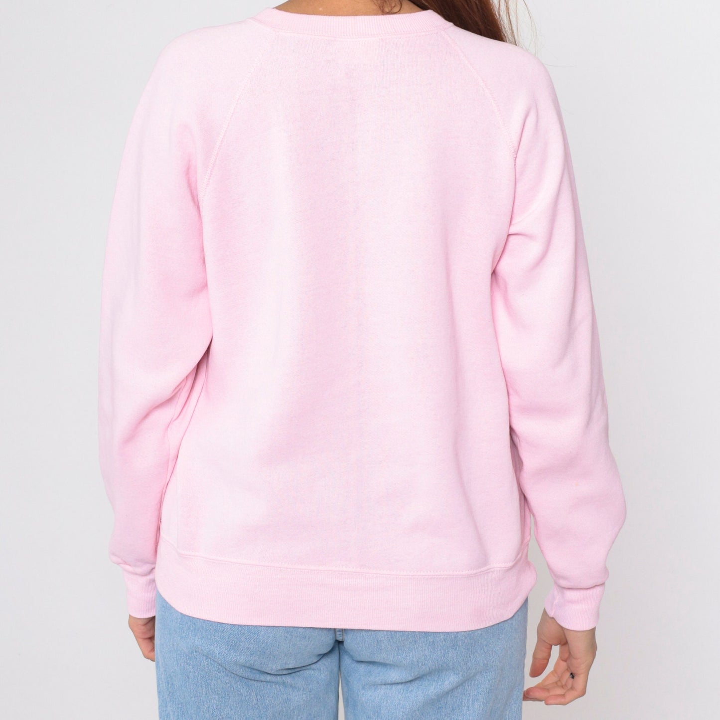 80s Lee Baby Pink Raglan Sweatshirt Crewneck Slouchy Medium