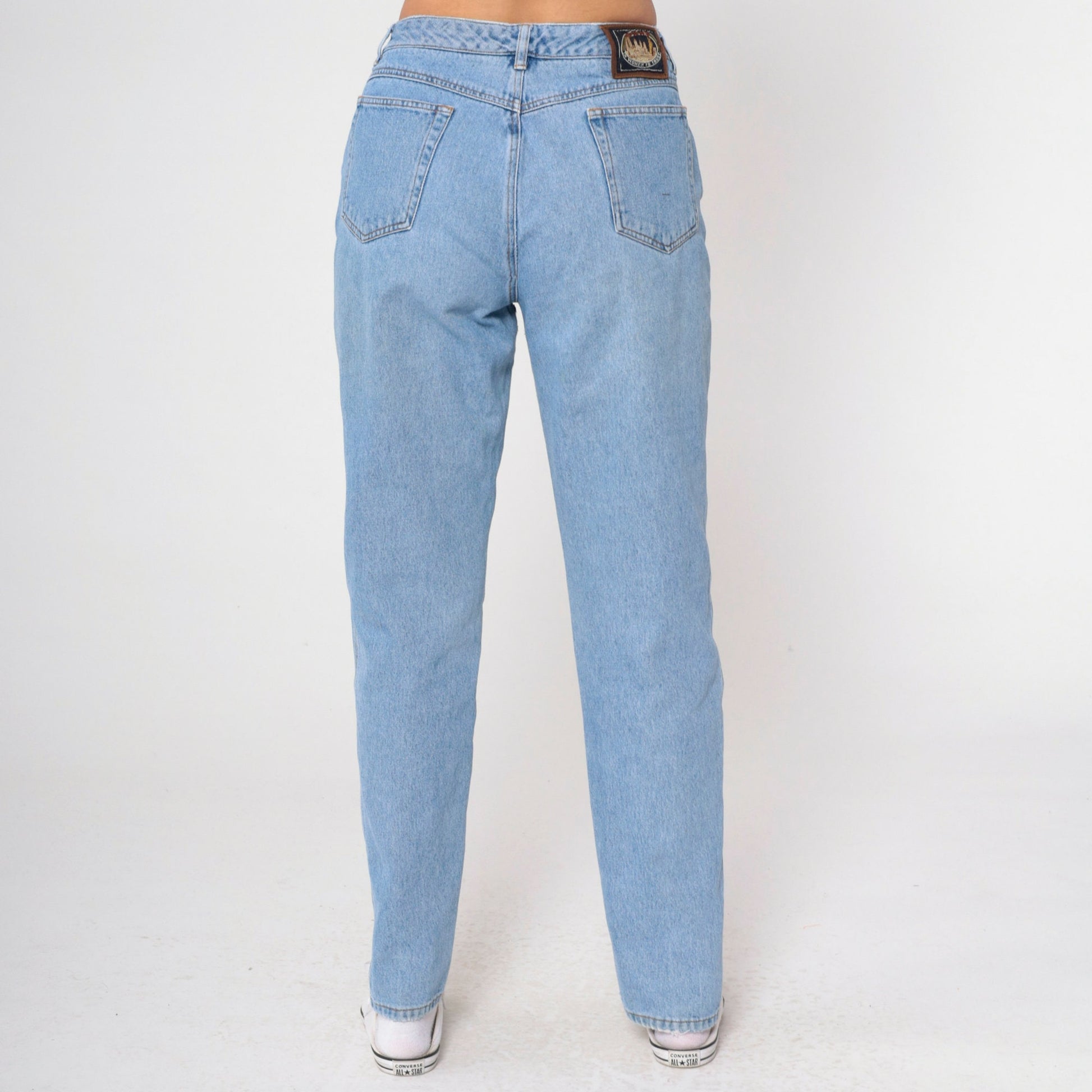 90s DKNY In Women We Trust High Waisted Mom Jeans Blue Tapered Large 12