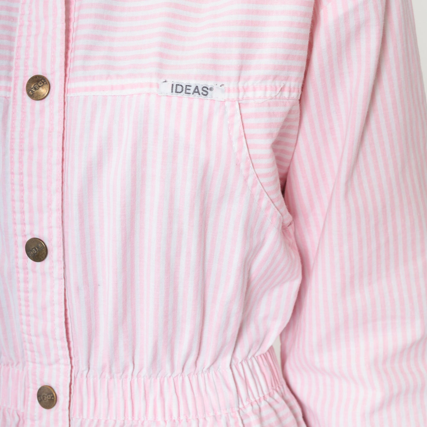 80s Ideas Pink White Striped Jumpsuit High Waisted Tapered Small
