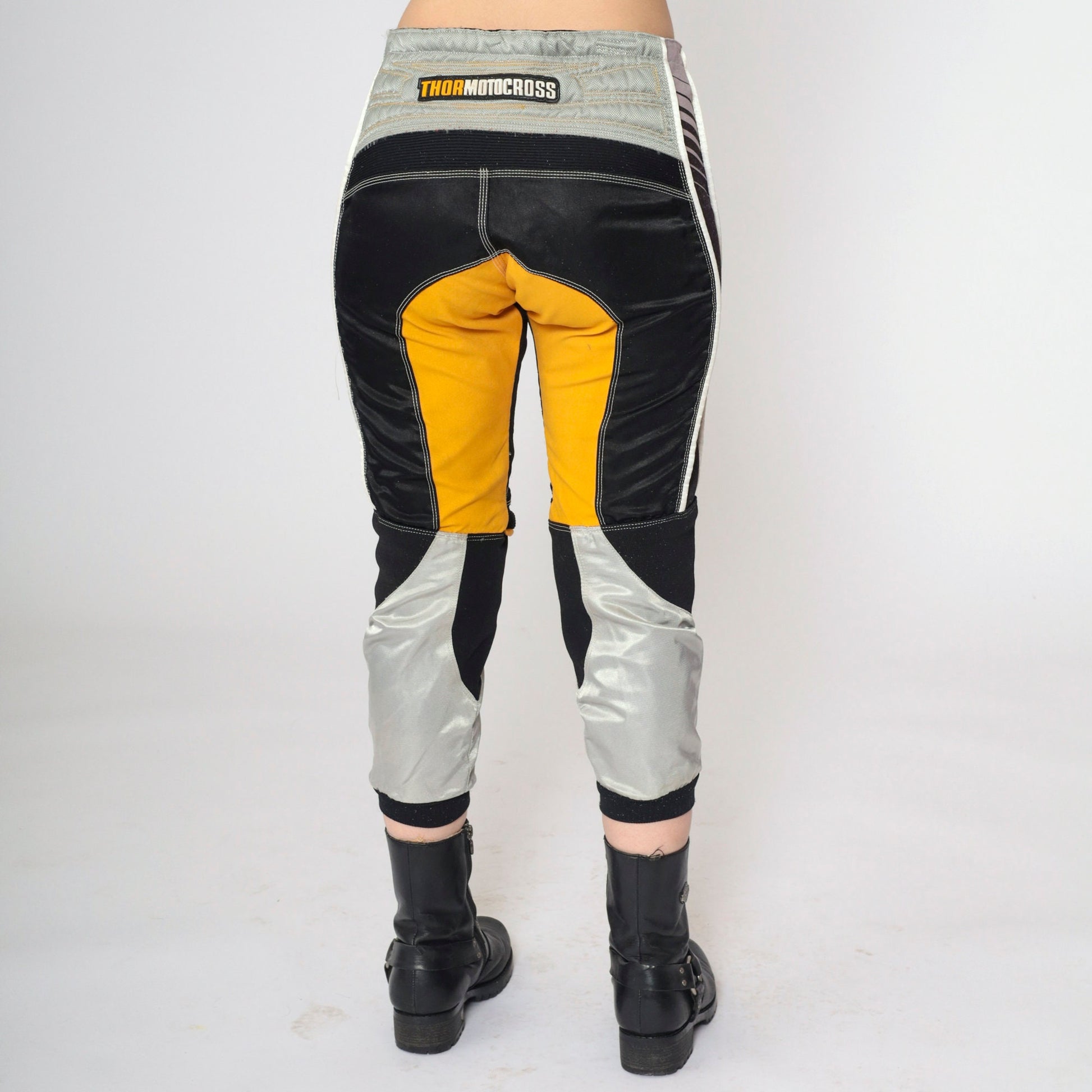 Y2K Thor Motocross Pants Black Yellow Grey Racing Kids 24