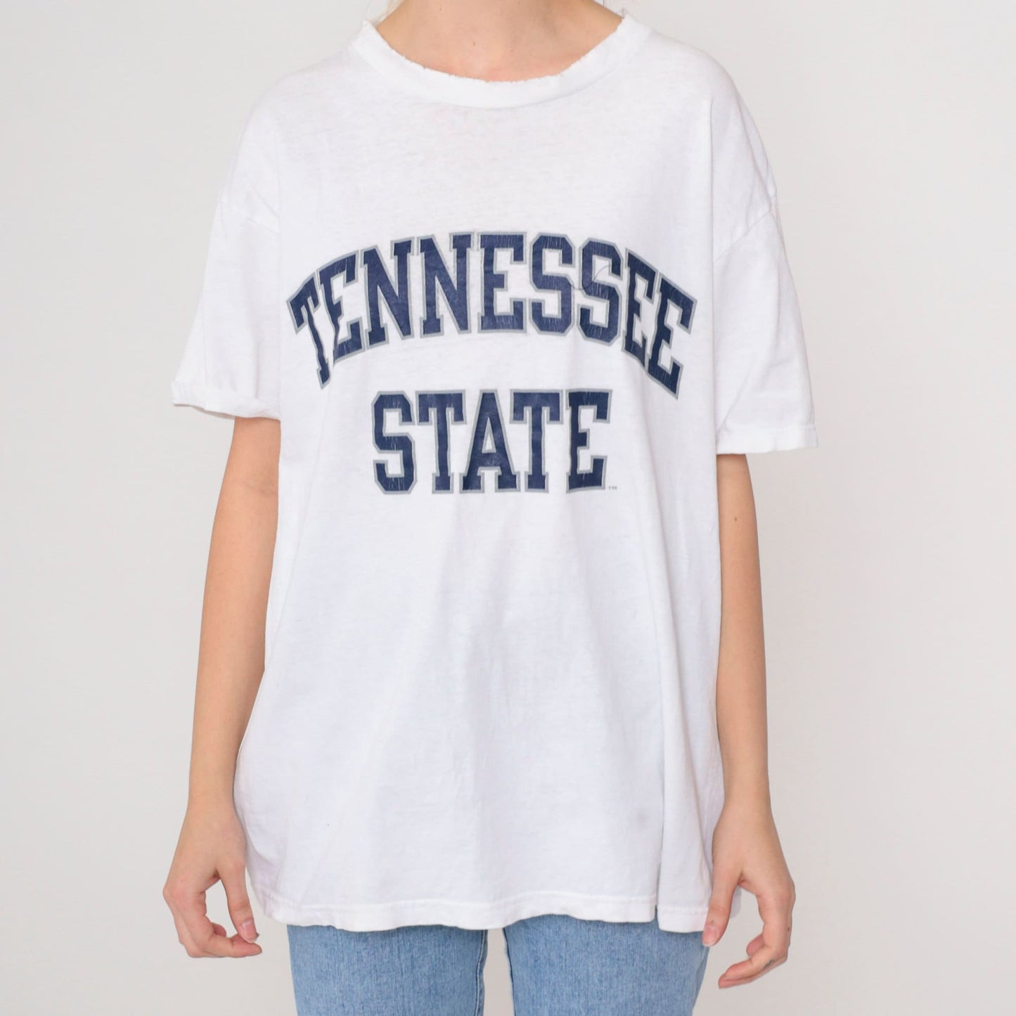 90s Tennessee State University Champion T-Shirt White Graphic Large
