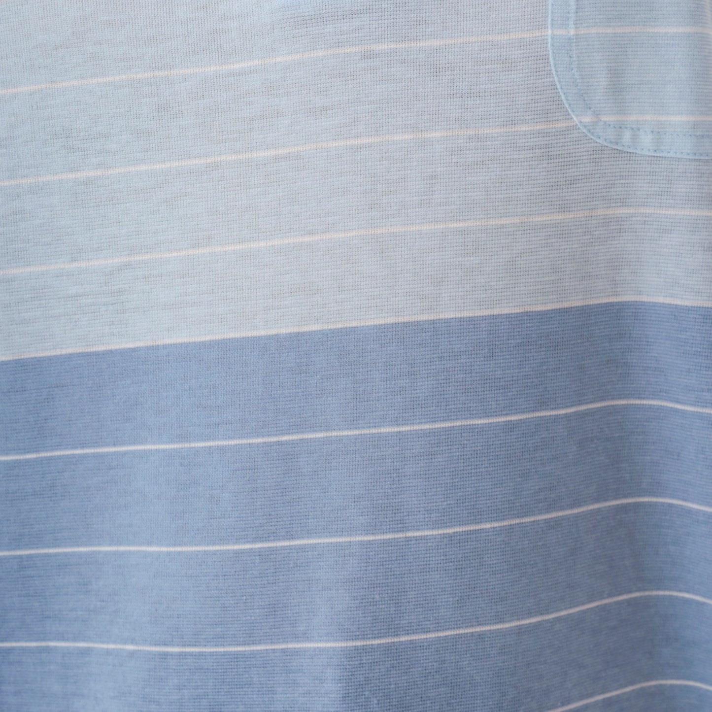 80s Arrow Tournament Striped Polo Shirt Blue White Half Button Medium