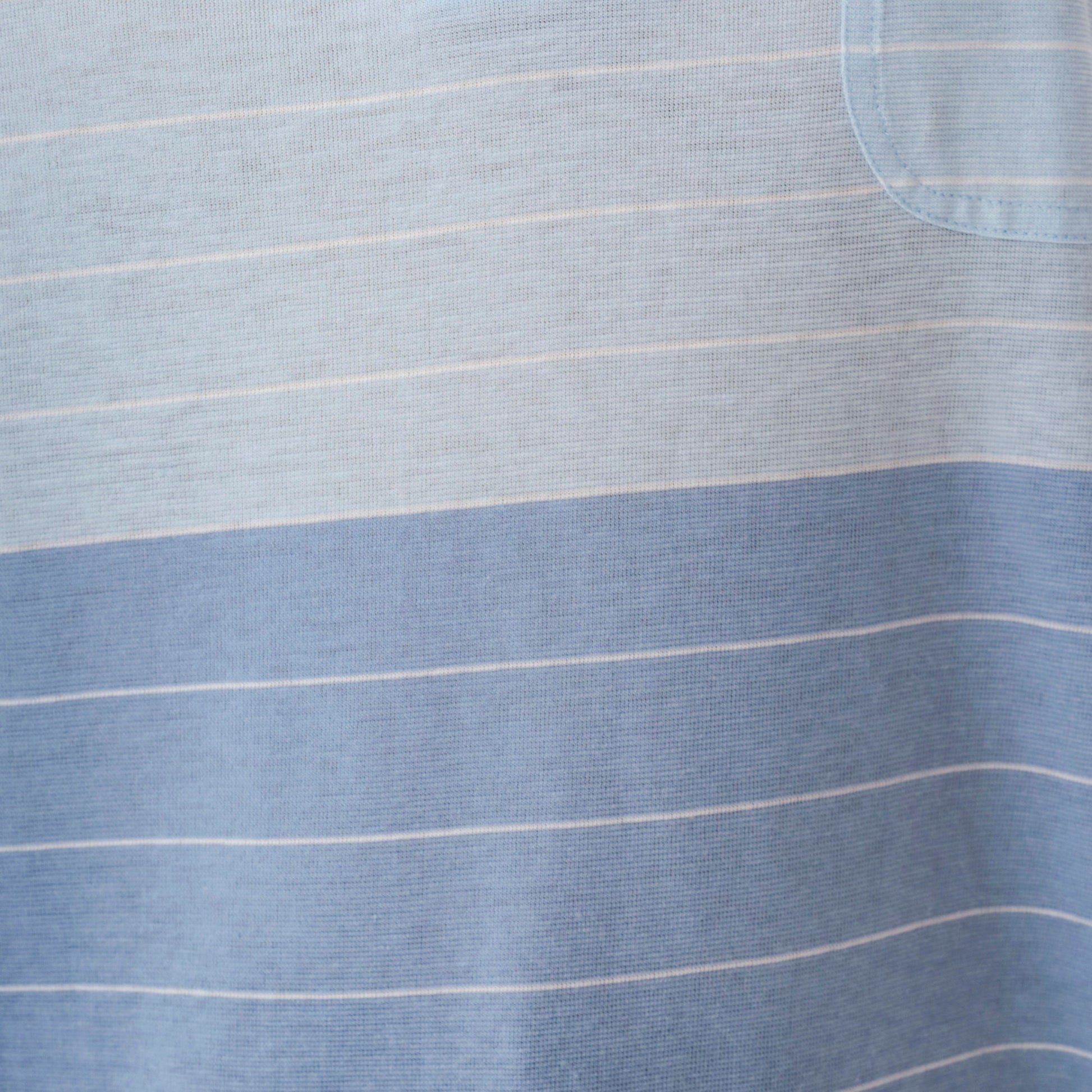 80s Arrow Tournament Striped Polo Shirt Blue White Half Button Medium