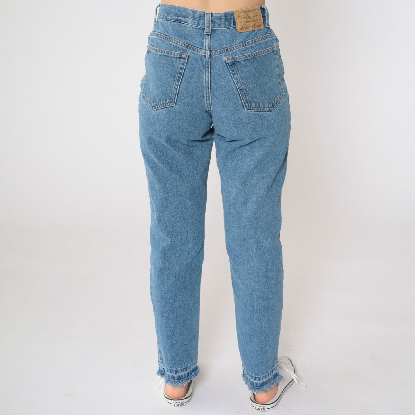 Eddie Bauer Y2K High-Waist Mom Jeans Blue Denim Straight Leg Small 4