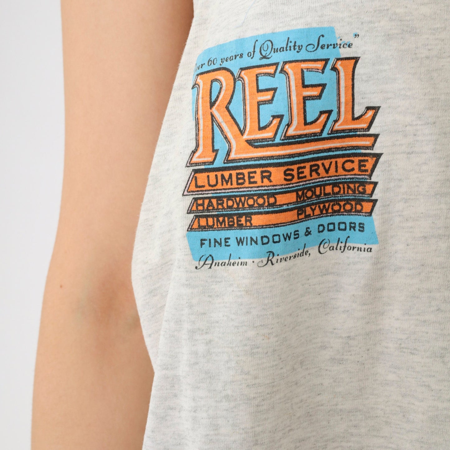 90s Reel Lumber Service Graphic Tank Top Beaver Cartoon Grey Extra Large XL