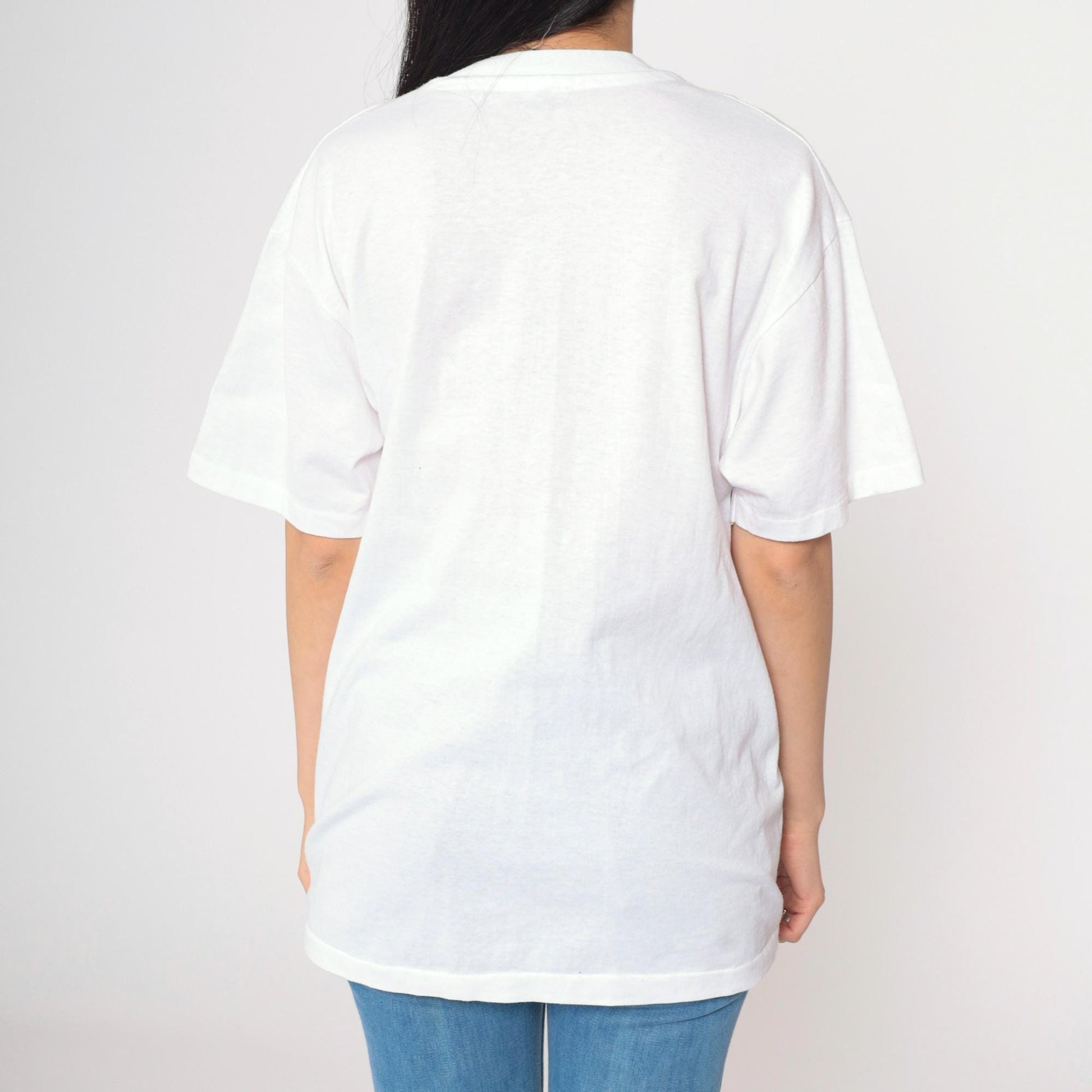 90s Christian Dove Graphic T-Shirt White Crewneck Single Stitch Large