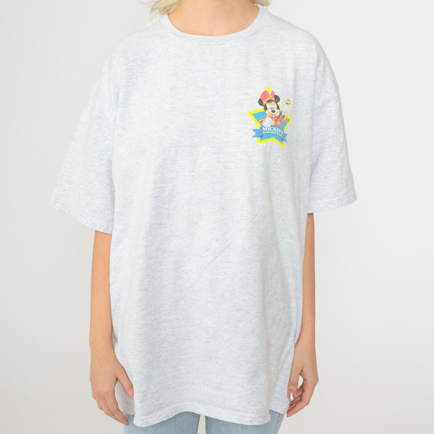 90s Mickey's Hometown Parade Tour 1999 Disney Graphic Tee Heather Grey Extra Large XL
