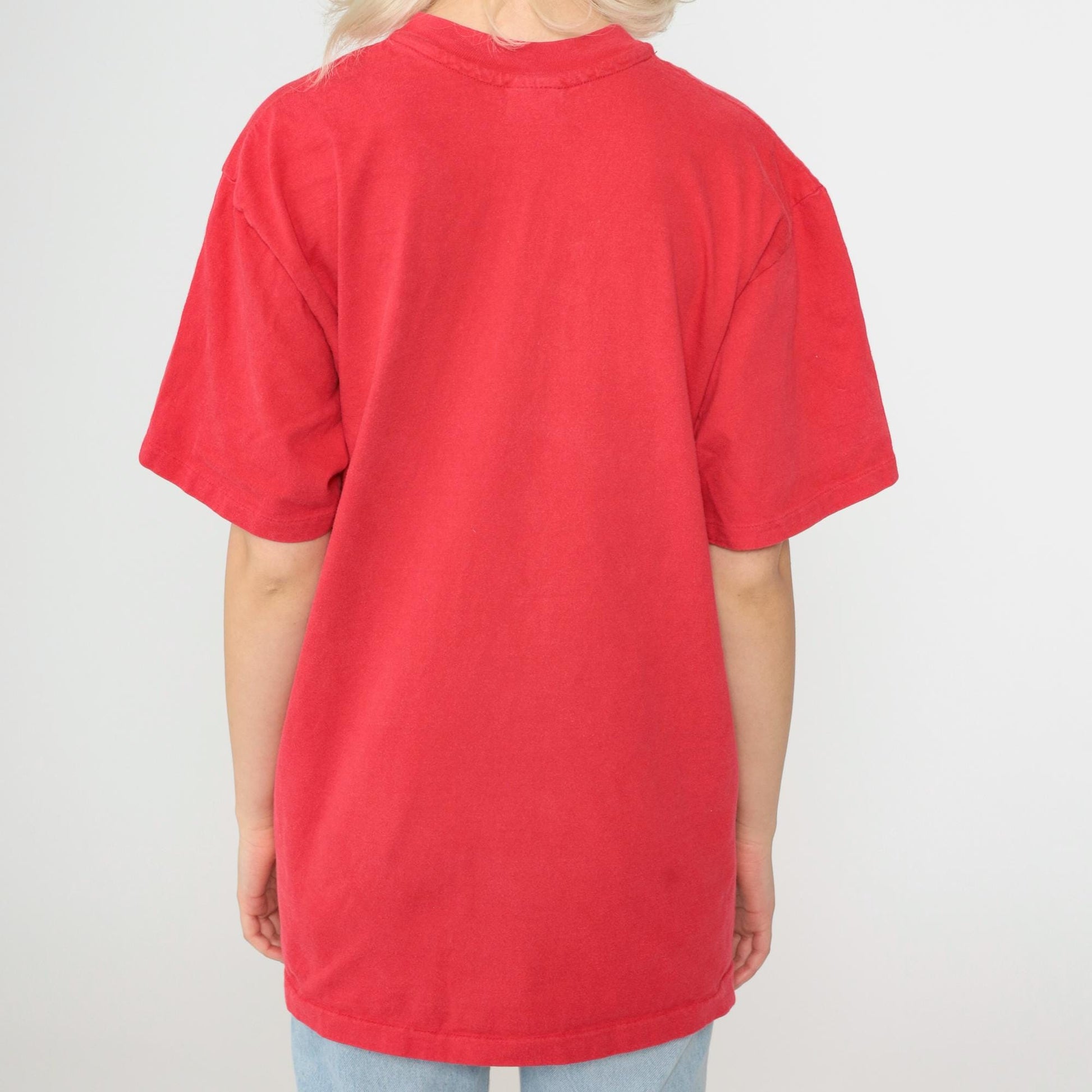 90s Disney Store 101 Dalmatians Red Graphic T-Shirt Pocket Tee Medium