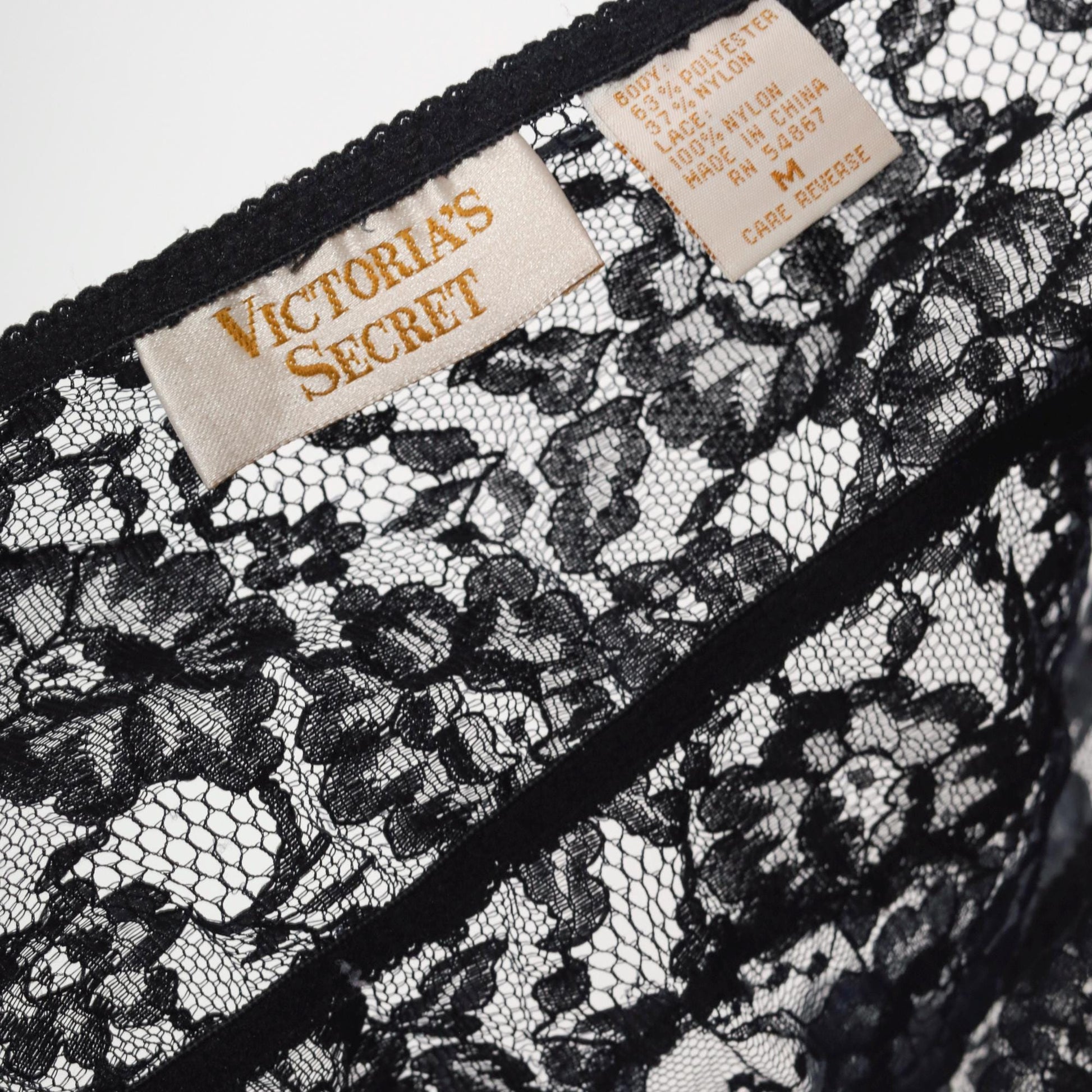 90s Victoria's Secret Black Lace Crop Cami Spaghetti Strap Medium