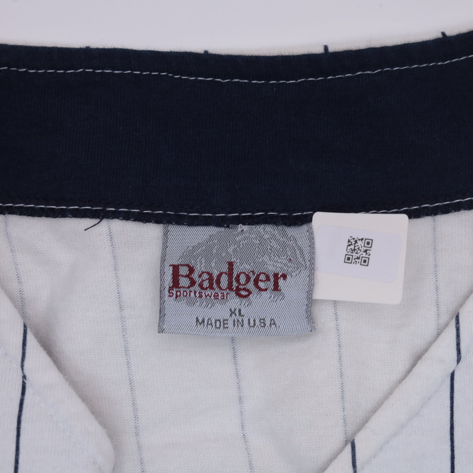 90s BB Magraws Auburn WA Baseball Shirt Navy Pinstripe Cotton Jersey Extra Large