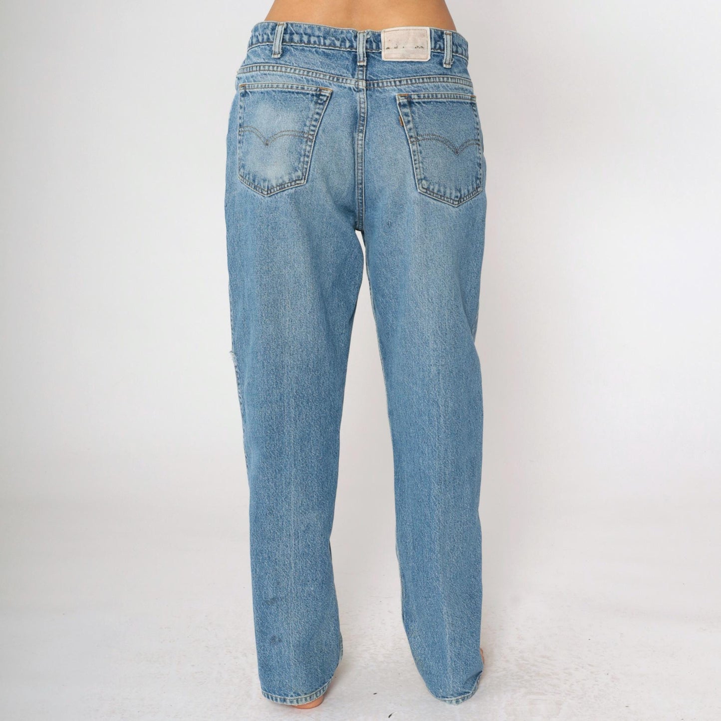 90s Levi's Relaxed Straight Leg Jeans Distressed Blue Denim 36 x 32