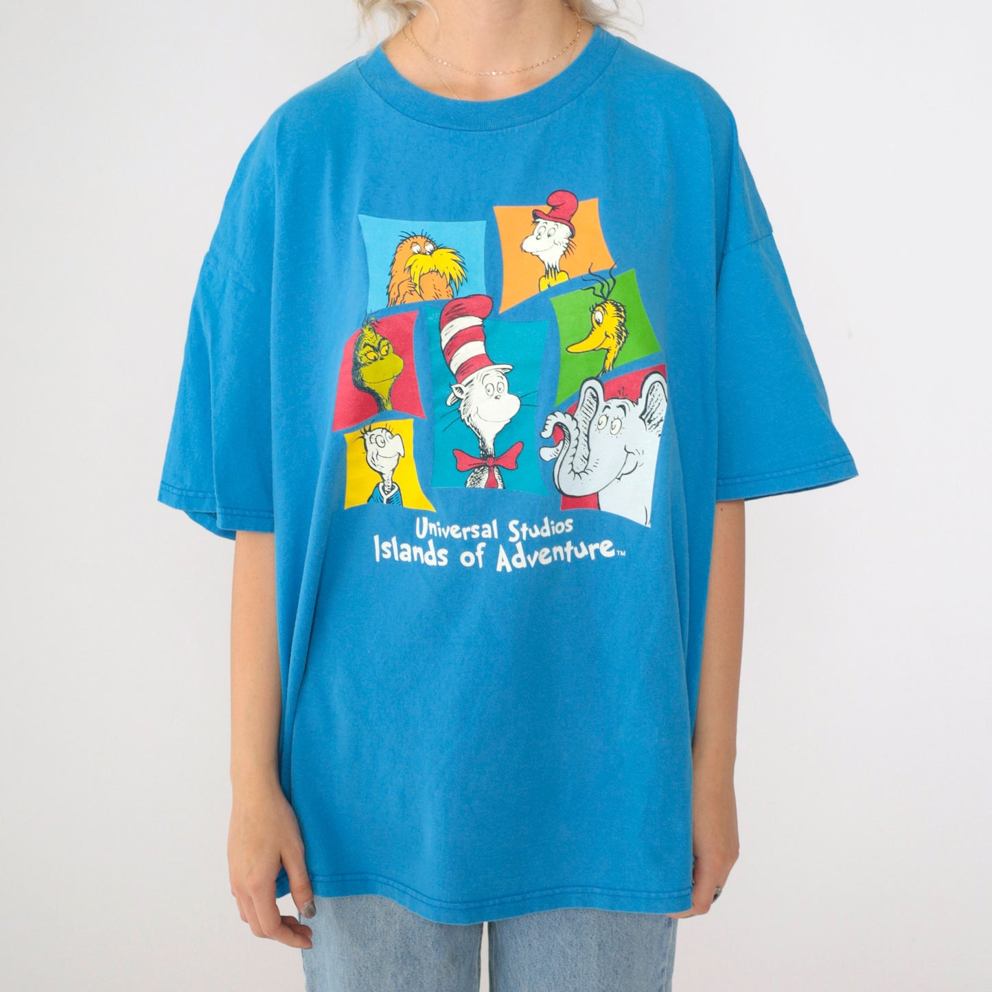 00s Seuss Landing Universal Studios Islands of Adventure Graphic Tee Blue XXL