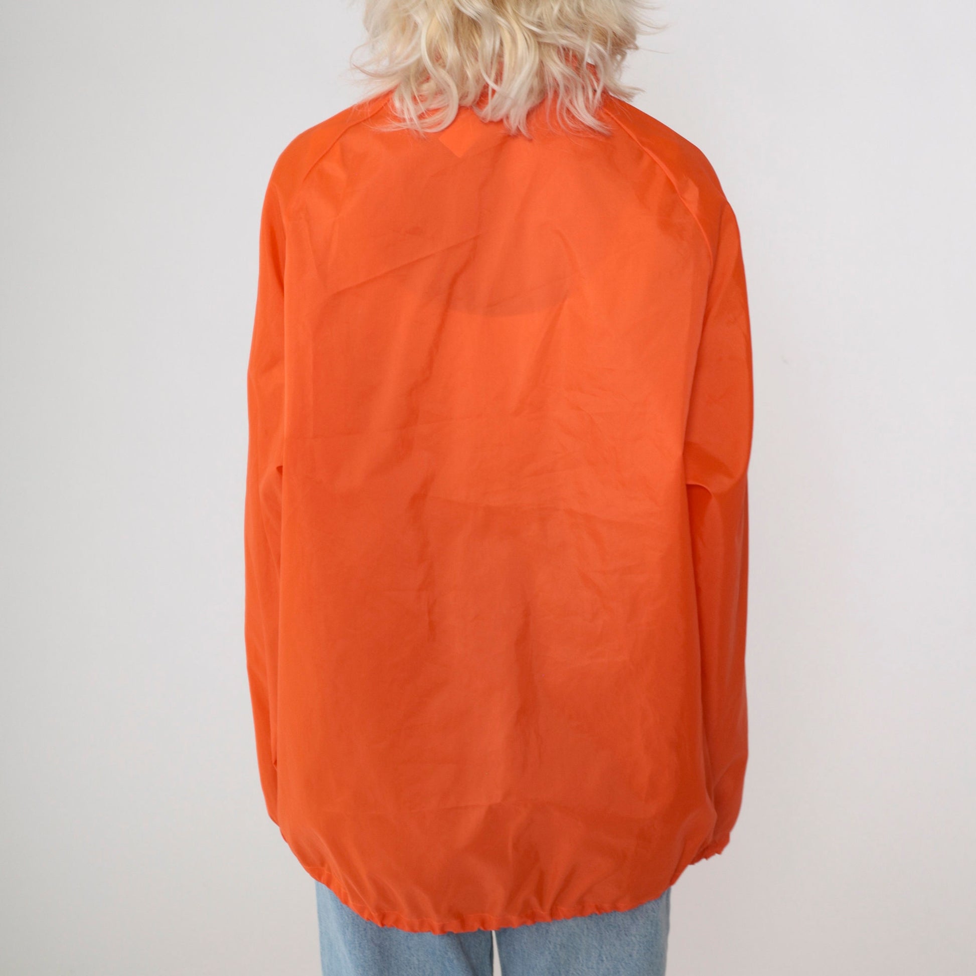 70s Boy Scouts of America Varsity Scout Orange Nylon Windbreaker Jacket Large L