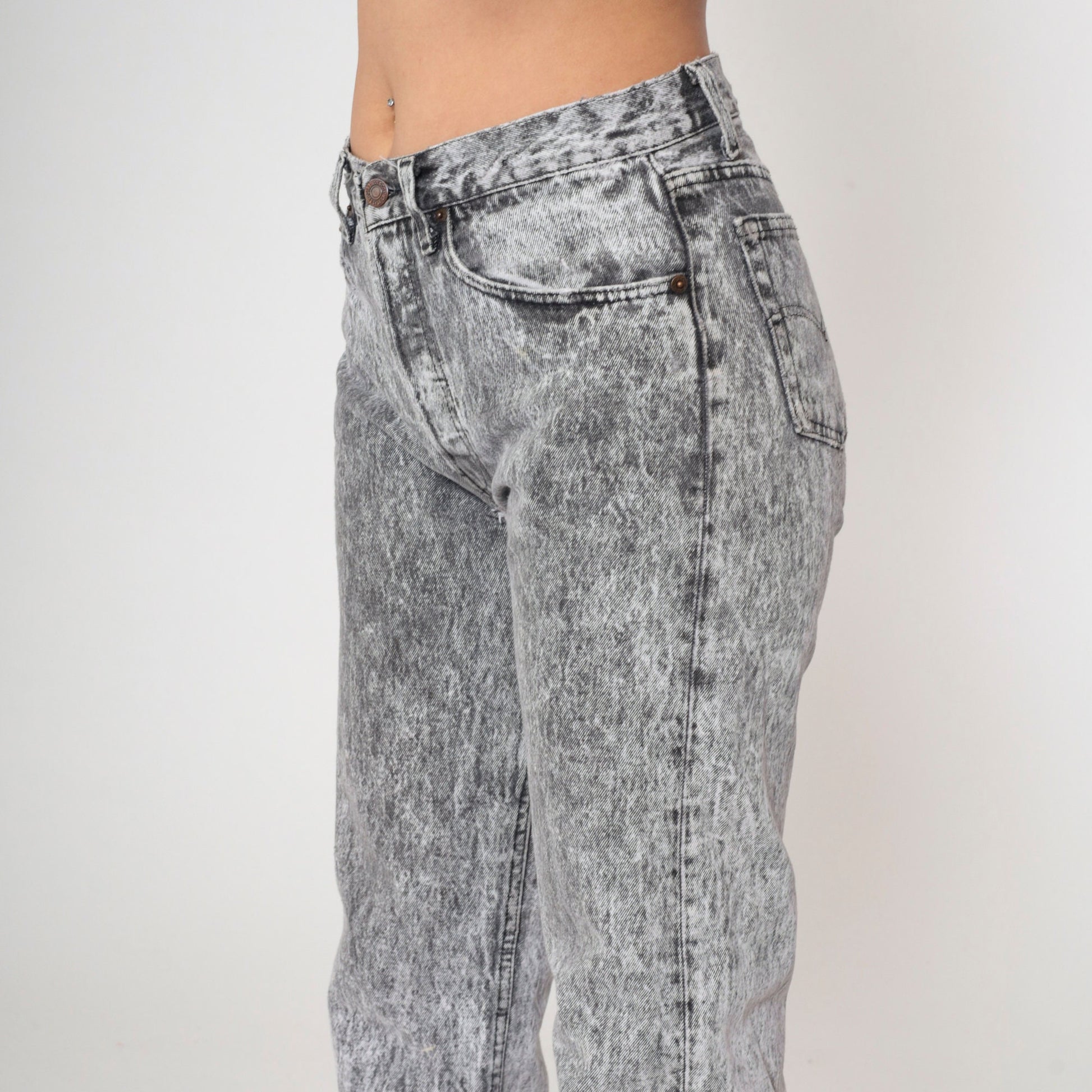 90s Levi's Acid Wash Grey Straight Leg Jeans High Waist Small 28