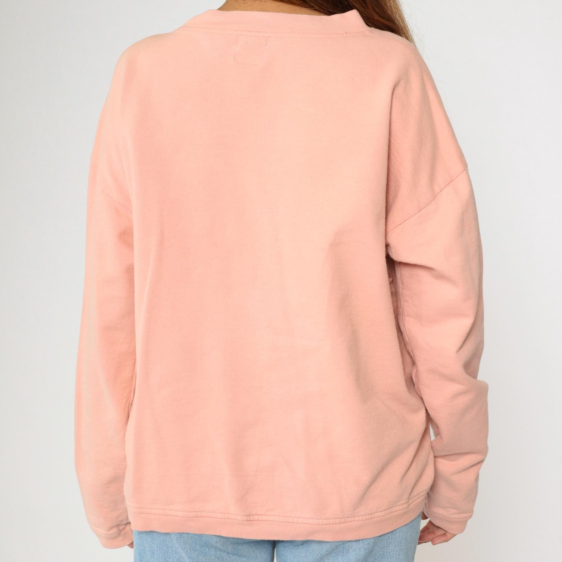 90s Peach Cardigan Sweatshirt N.Y.I. Nature Brand Button Up Cotton Large L