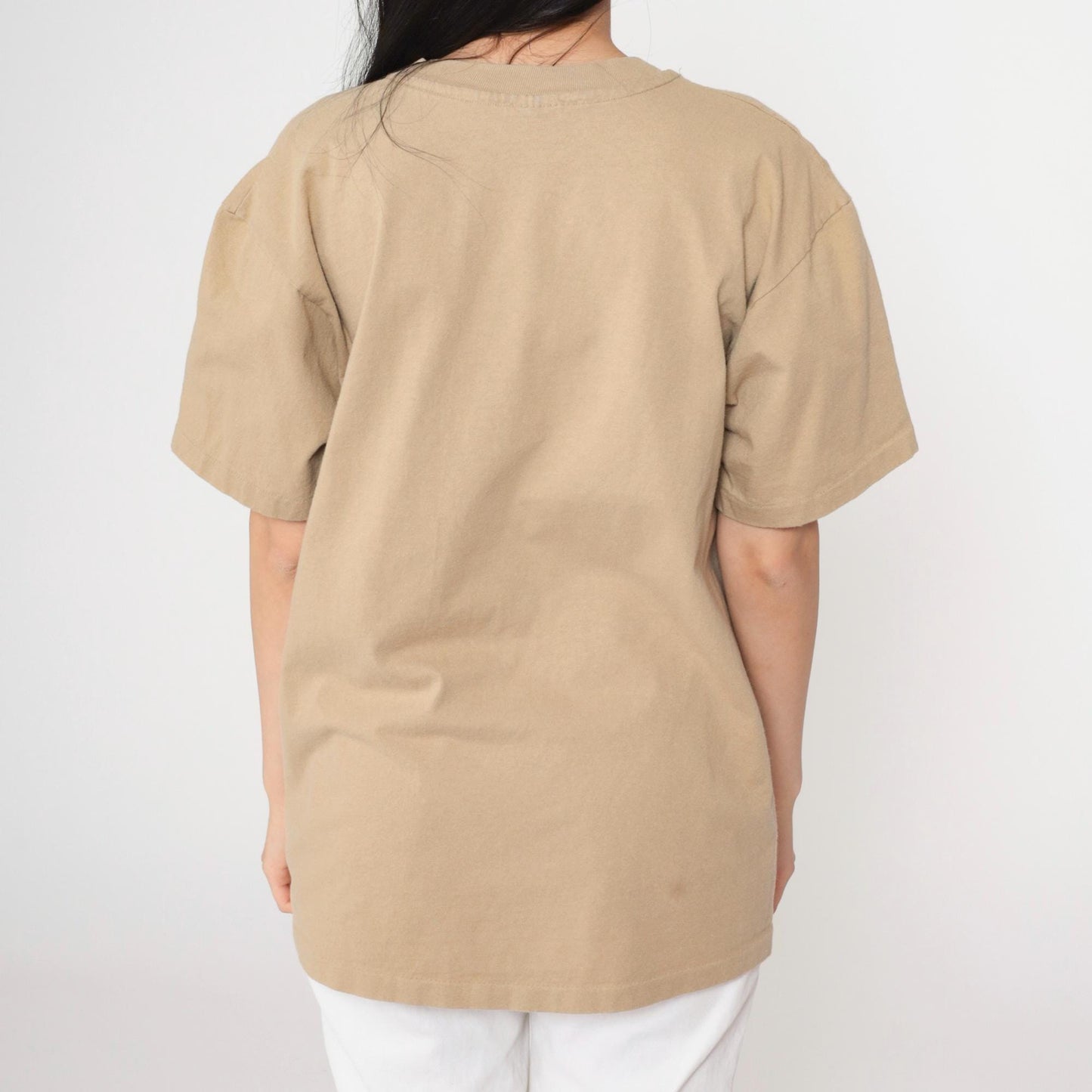 90s Arizona Native American Mother Earth Father Sky Graphic Tee Beige Cotton Large