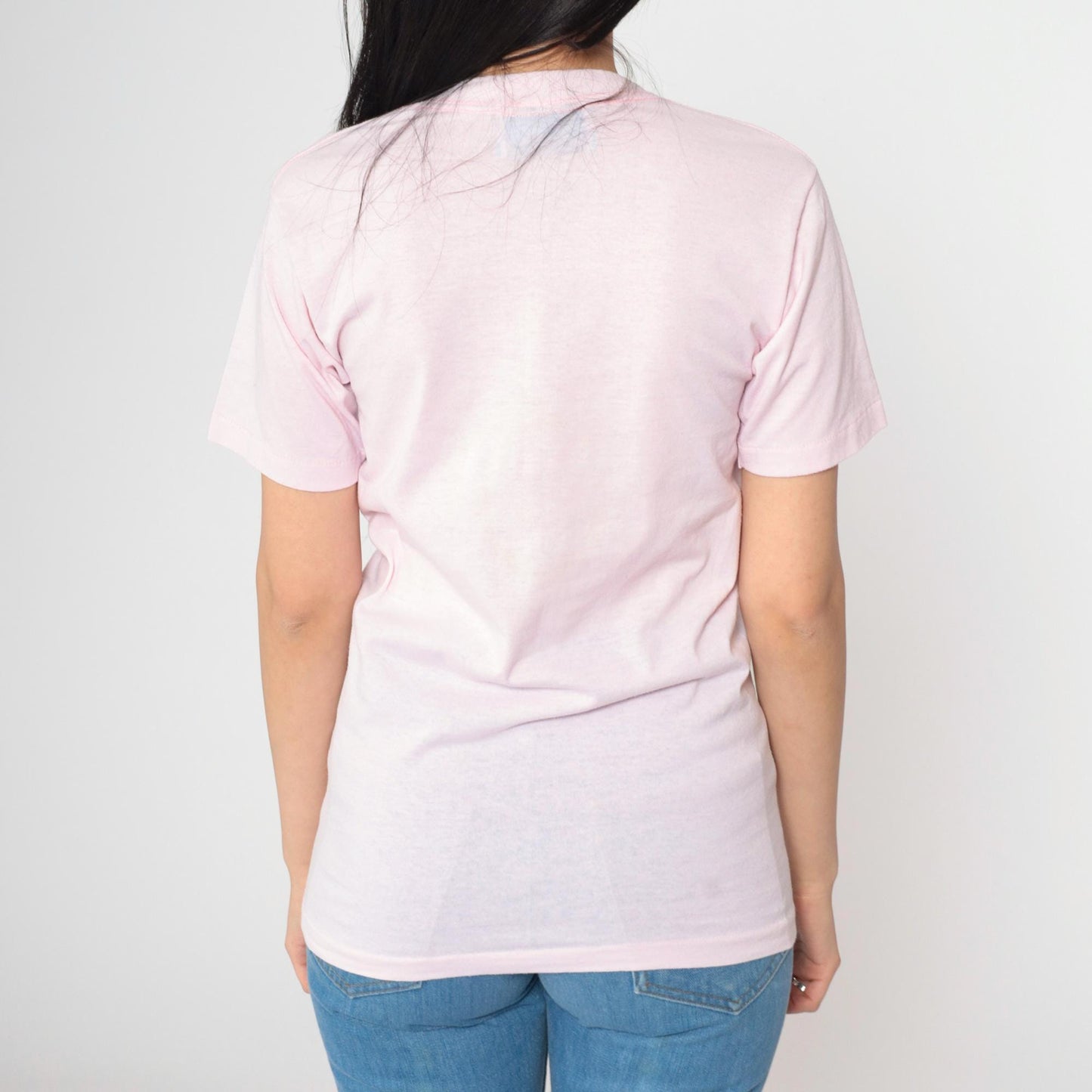 80s Pink Flamingo Beach Club Graphic Tee Single Stitch Crewneck Extra Small