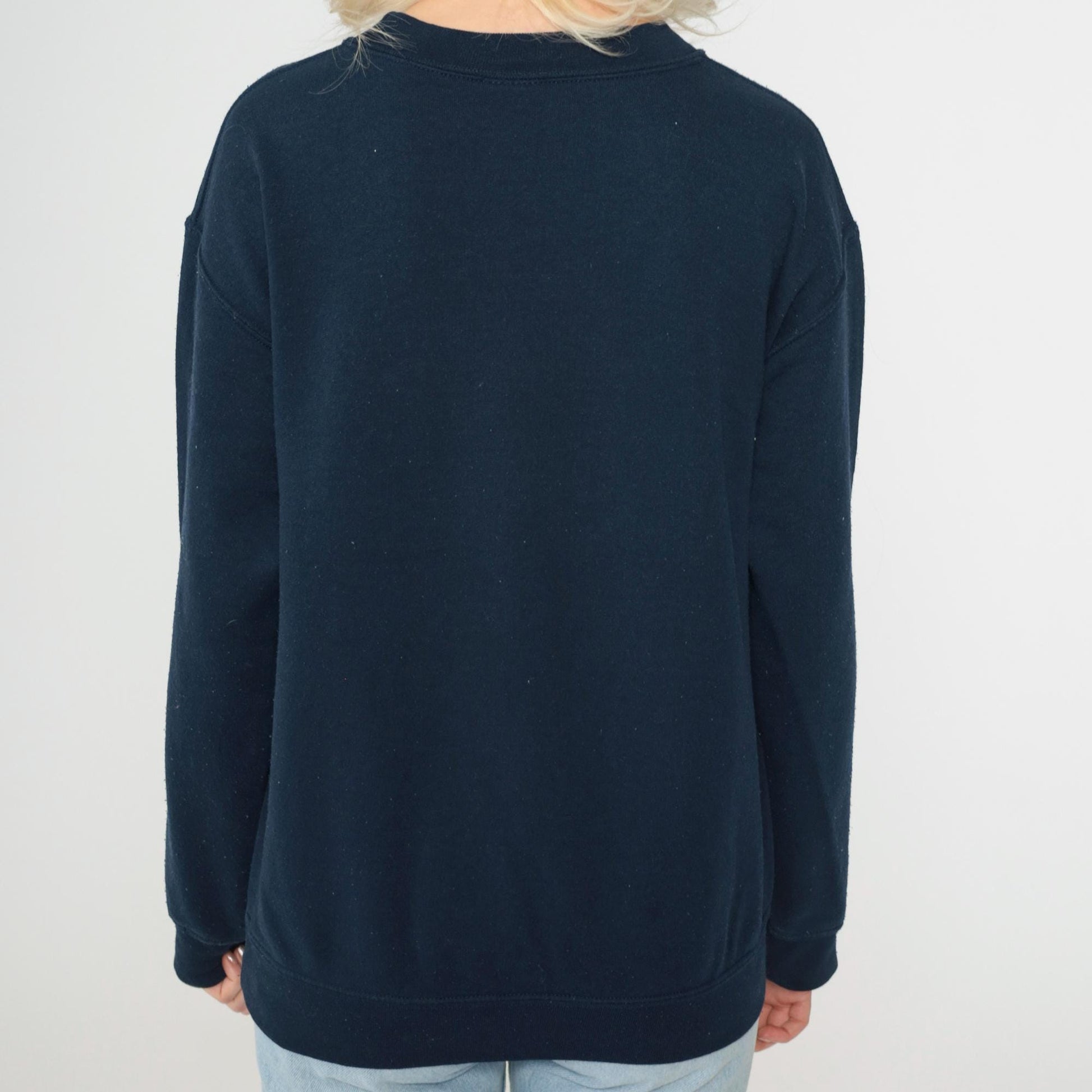 90s Phi Sigma Sigma Sorority Sweatshirt Navy Gold Greek Letters Small