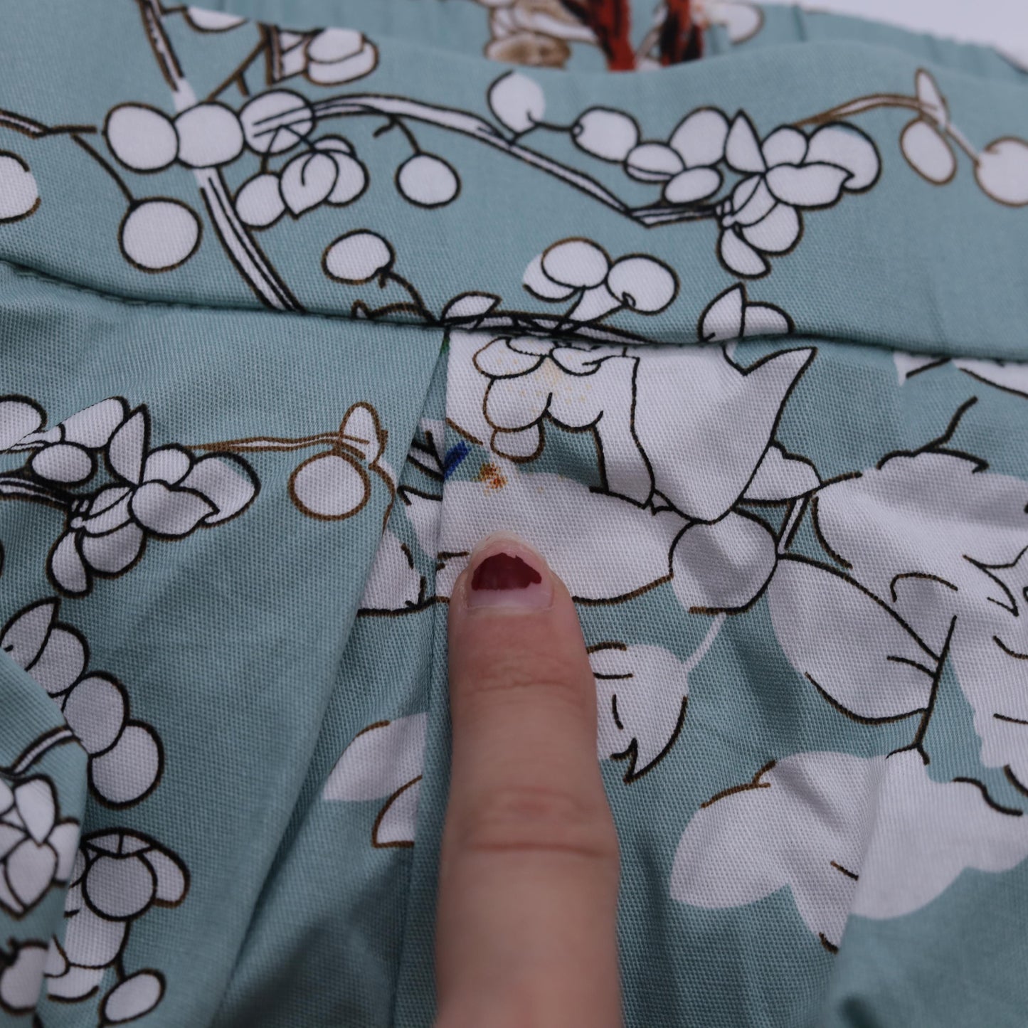 90s Floral Butterfly Midi Skirt Seafoam High Waist Pleated Plus Size XXL