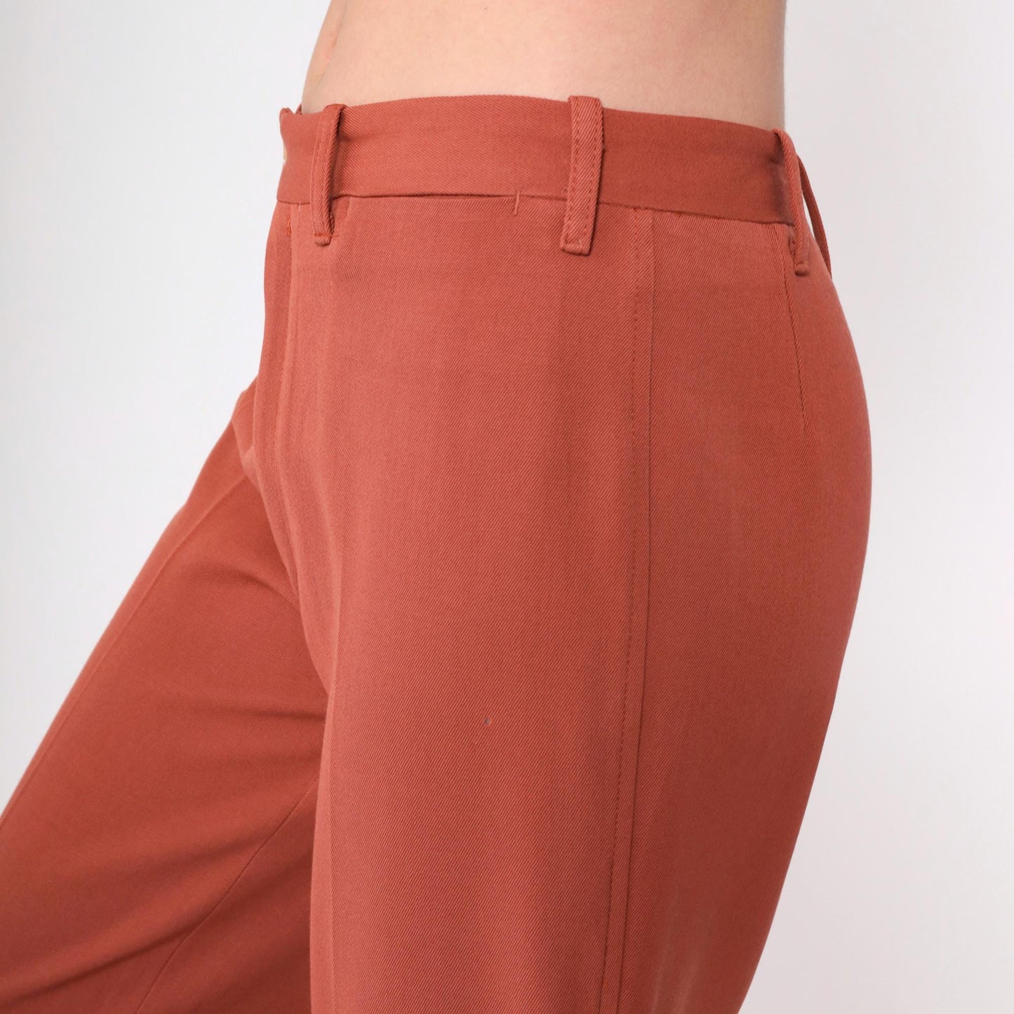 70s Terra Cotta High-Rise Straight Leg Trousers Small