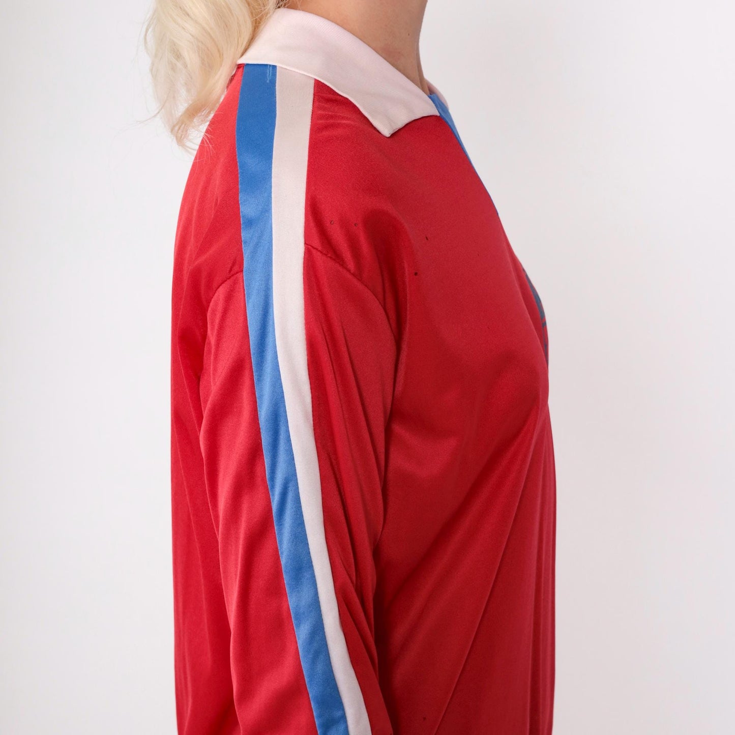 80s Colorado FC Boulder Soccer Jersey Red Blue Striped Long Sleeve Medium