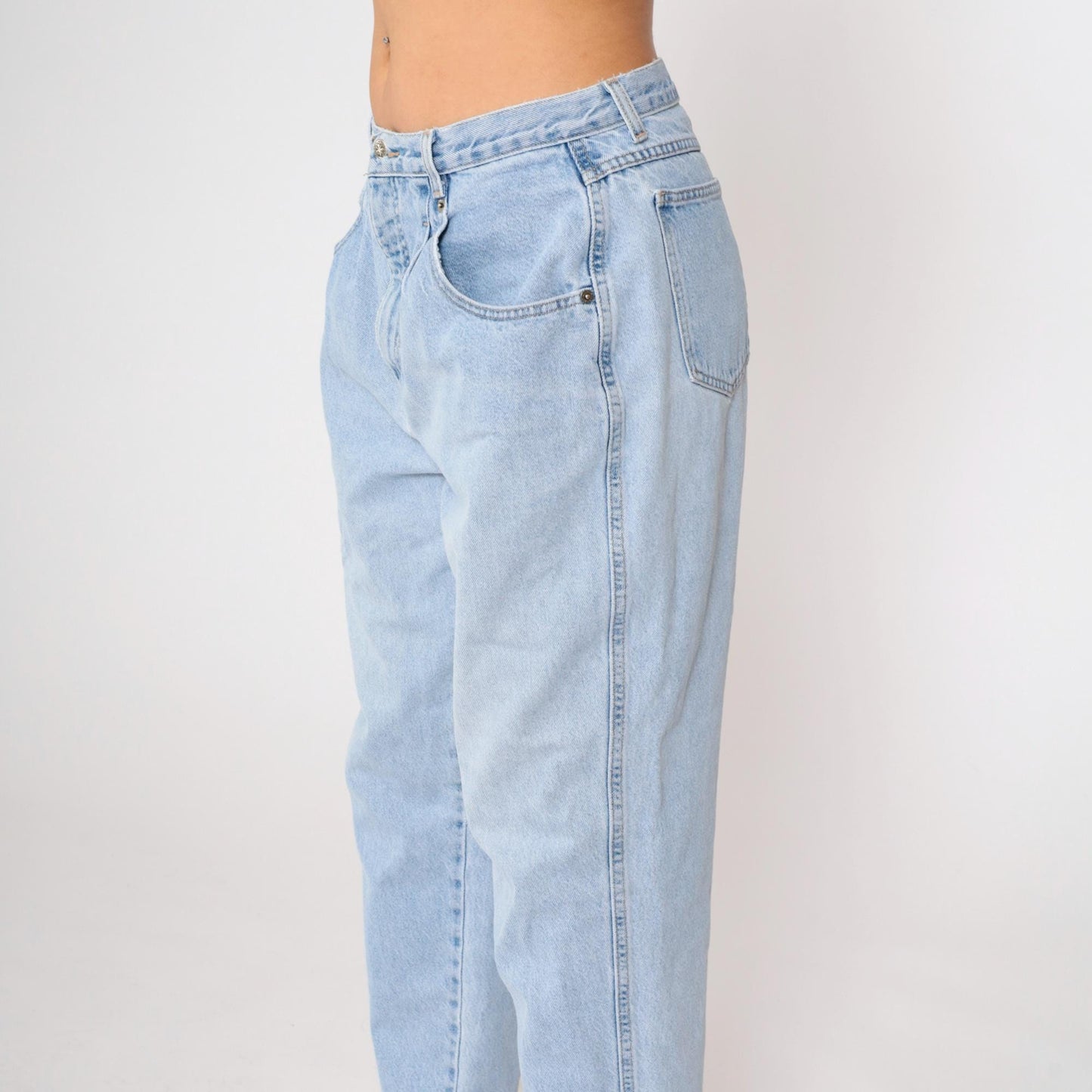 90s Brittania Pleated High-Rise Jeans Blue Denim Petite 16x28