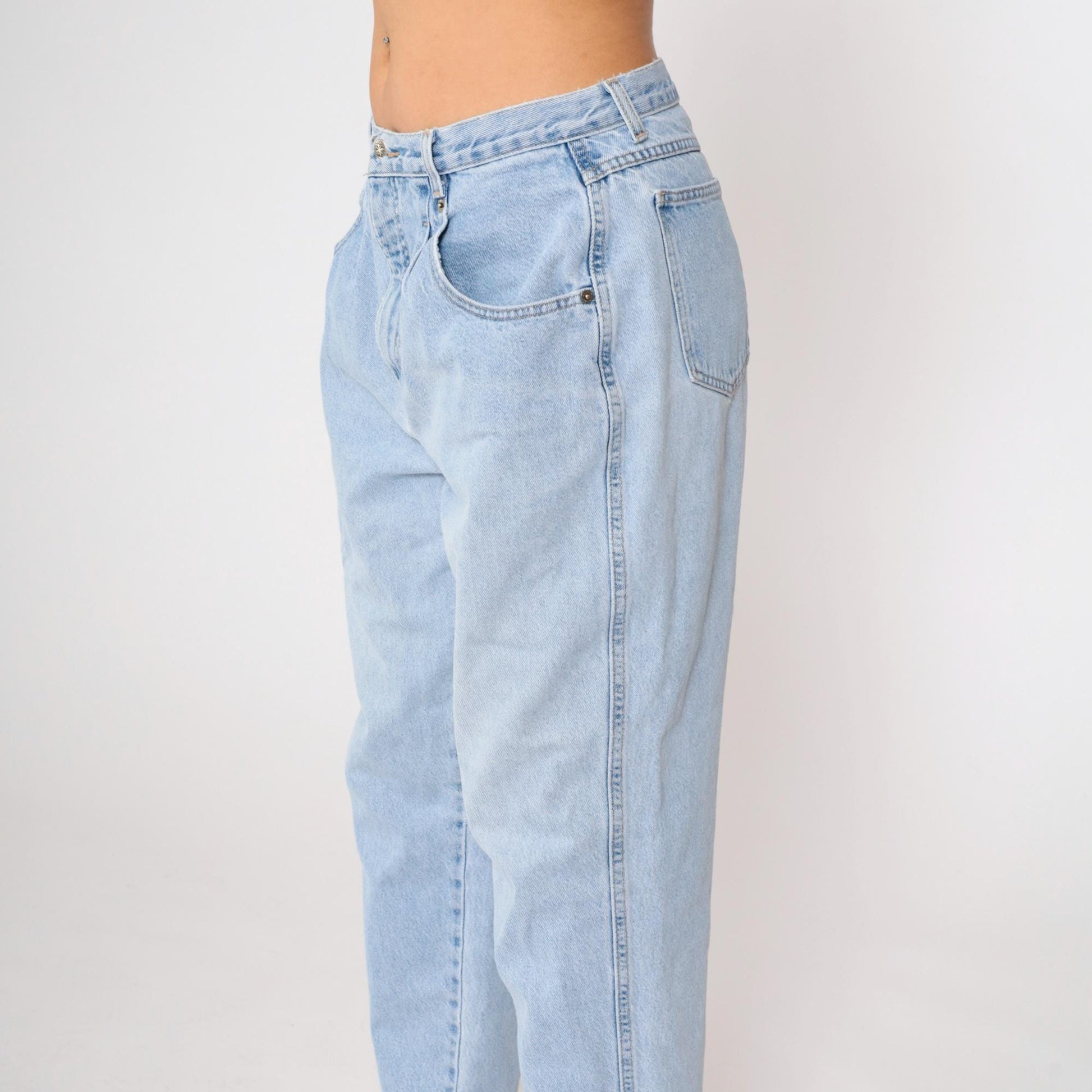 90s Brittania Pleated High-Rise Jeans Blue Denim Petite 16x28