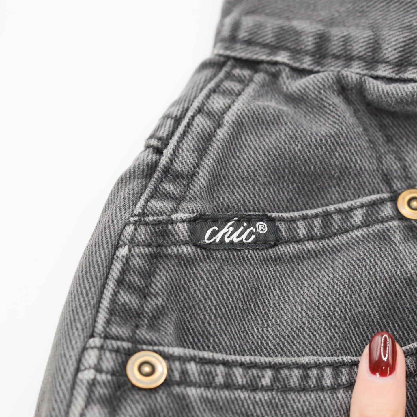 90s Black Denim Shorts High Rise Button Fly Faded Jean Shorts Small S