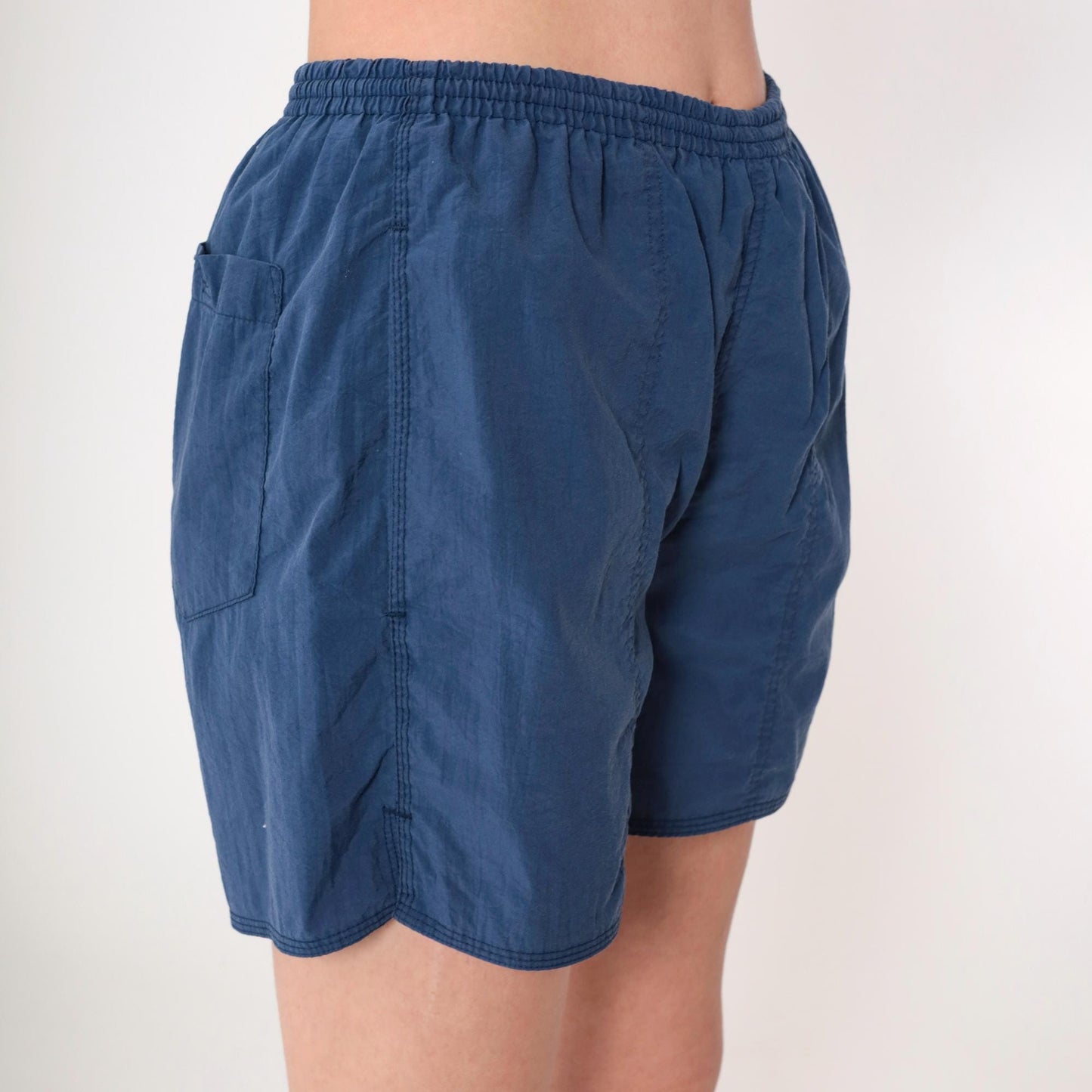 90s Gap Navy Nylon Swim Shorts Elastic Waist Small Petite