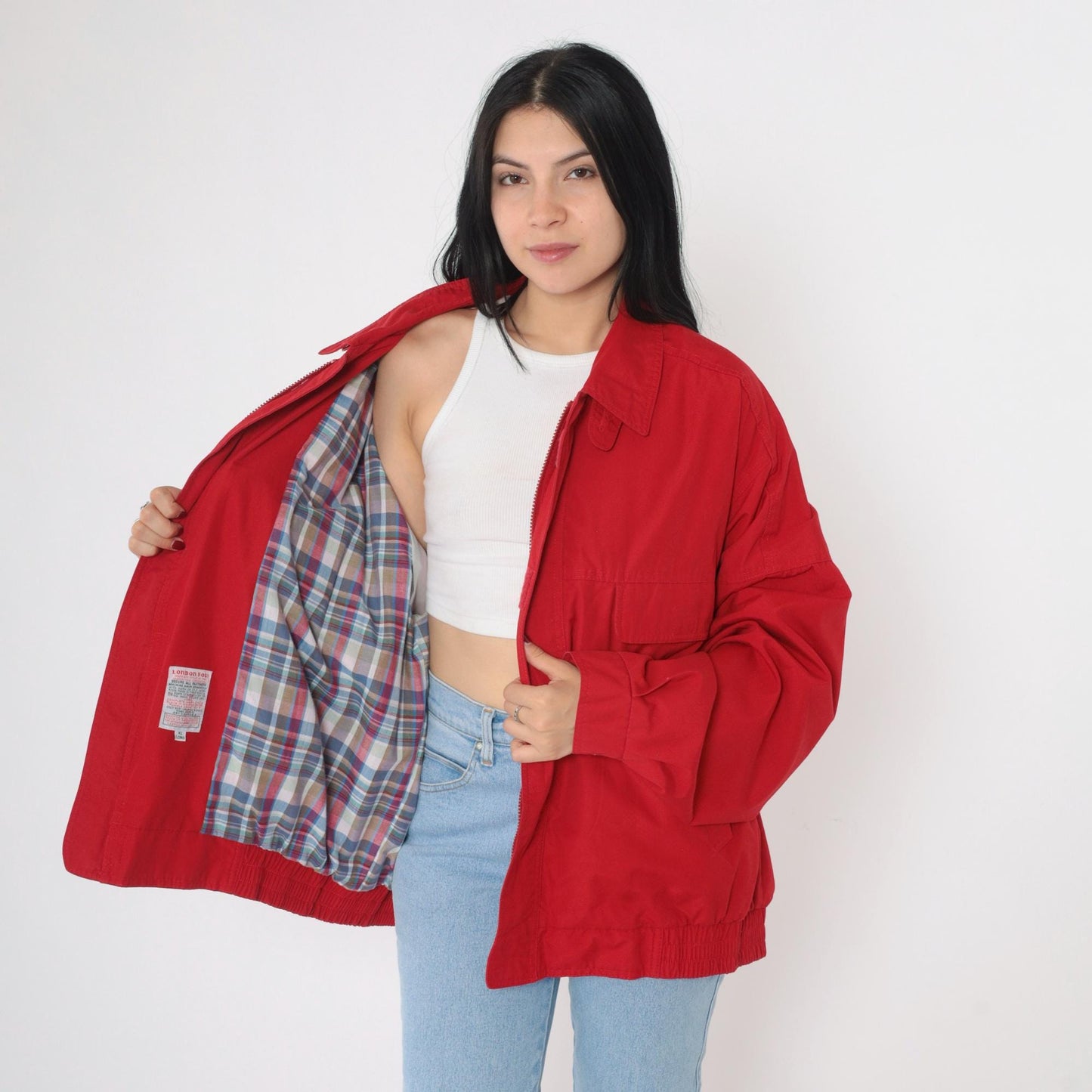 80s London Fog Red Bomber Windbreaker Jacket Extra Large XL