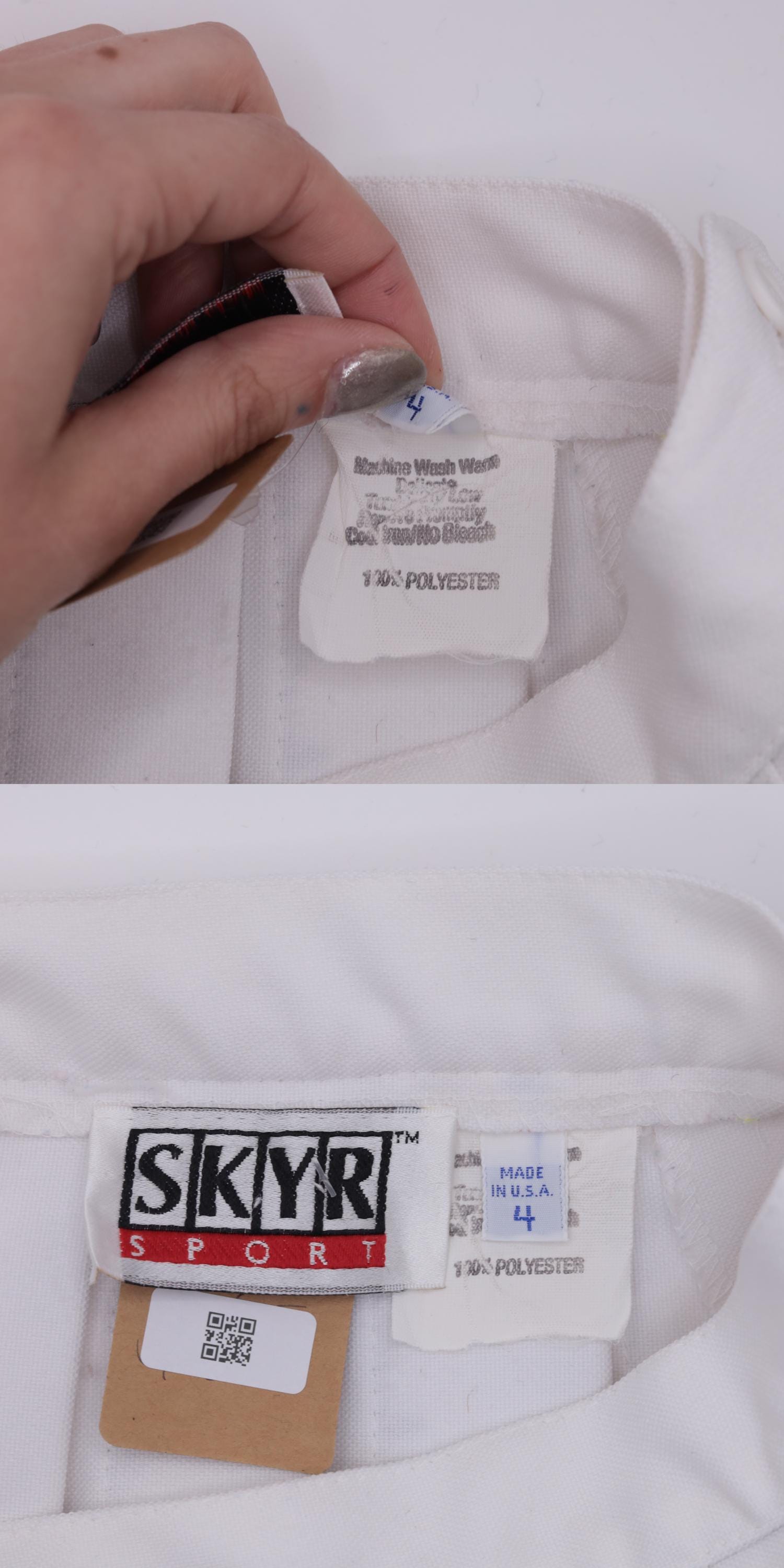 90s Skyr White Pleated Mini Skirt High Waist Tennis Preppy Extra Small