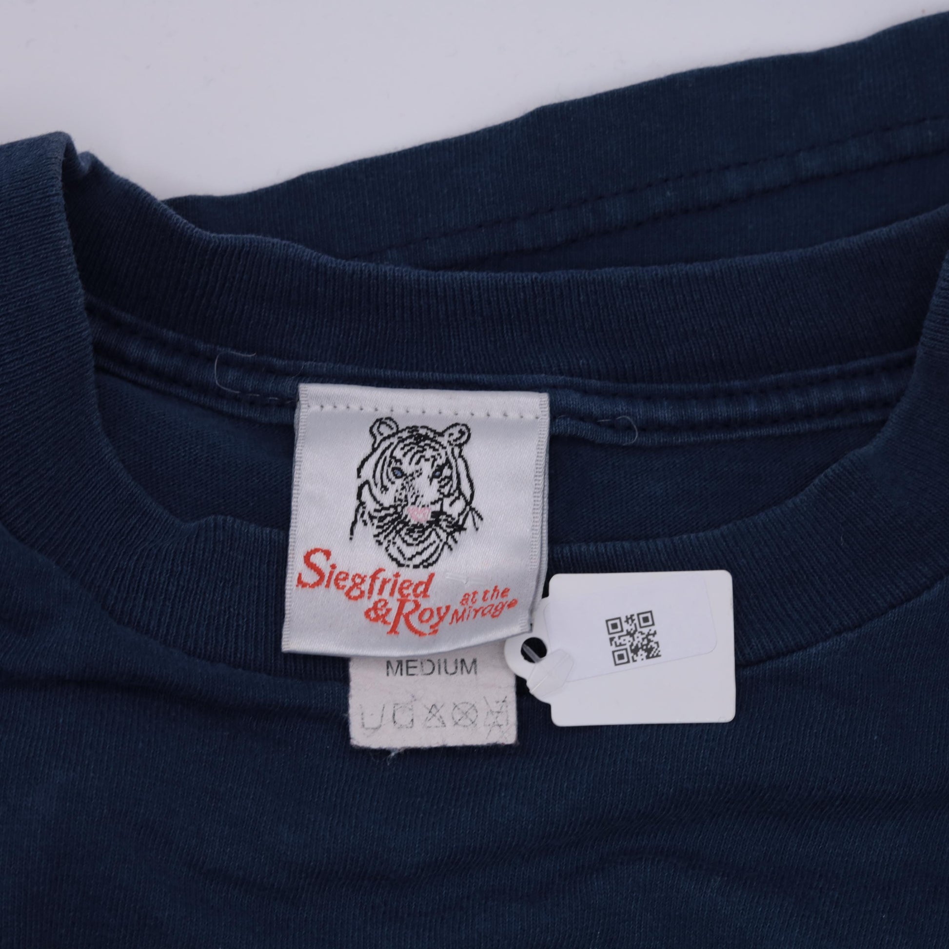 90s Siegfried & Roy Lion Graphic T Shirt Mirage Las Vegas Navy Medium