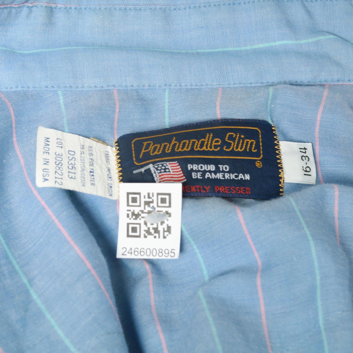 90s Panhandle Slim Western Shirt Blue Striped Pearl Snap Cowboy Large