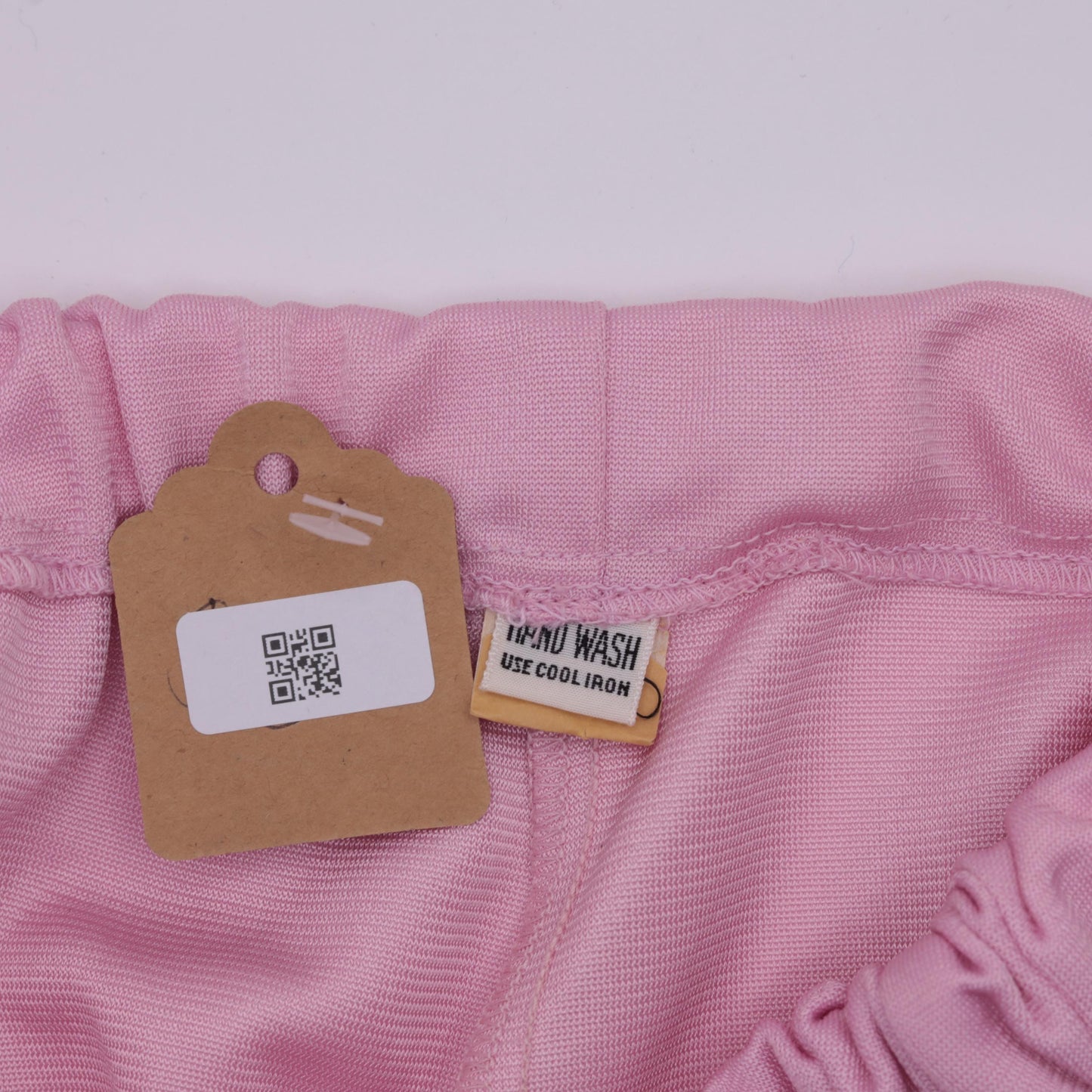 90s Baby Pink Flared Pants High Waist Elastic Trousers Extra Small